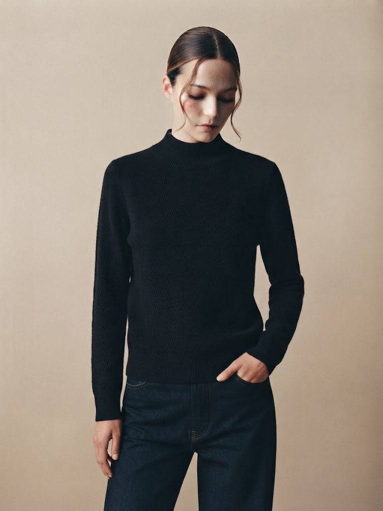 Pull en maille col cheminé