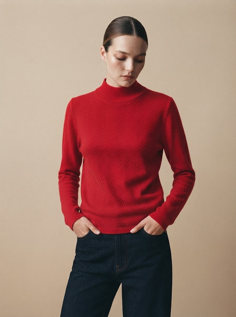 Pull en maille col cheminé