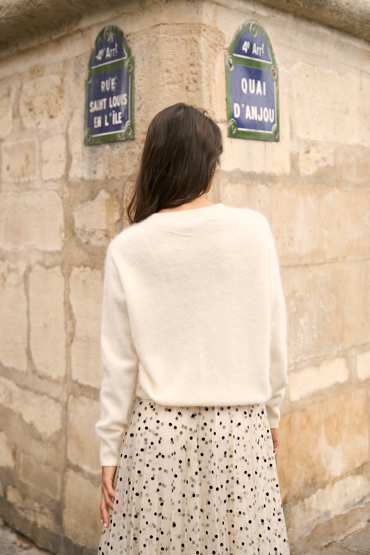 Pull col rond fluffy laine & cachemire