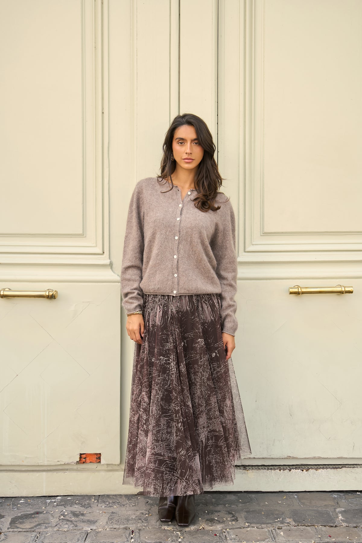 Jupe Ambre en tulle imprimé toile de Jouy