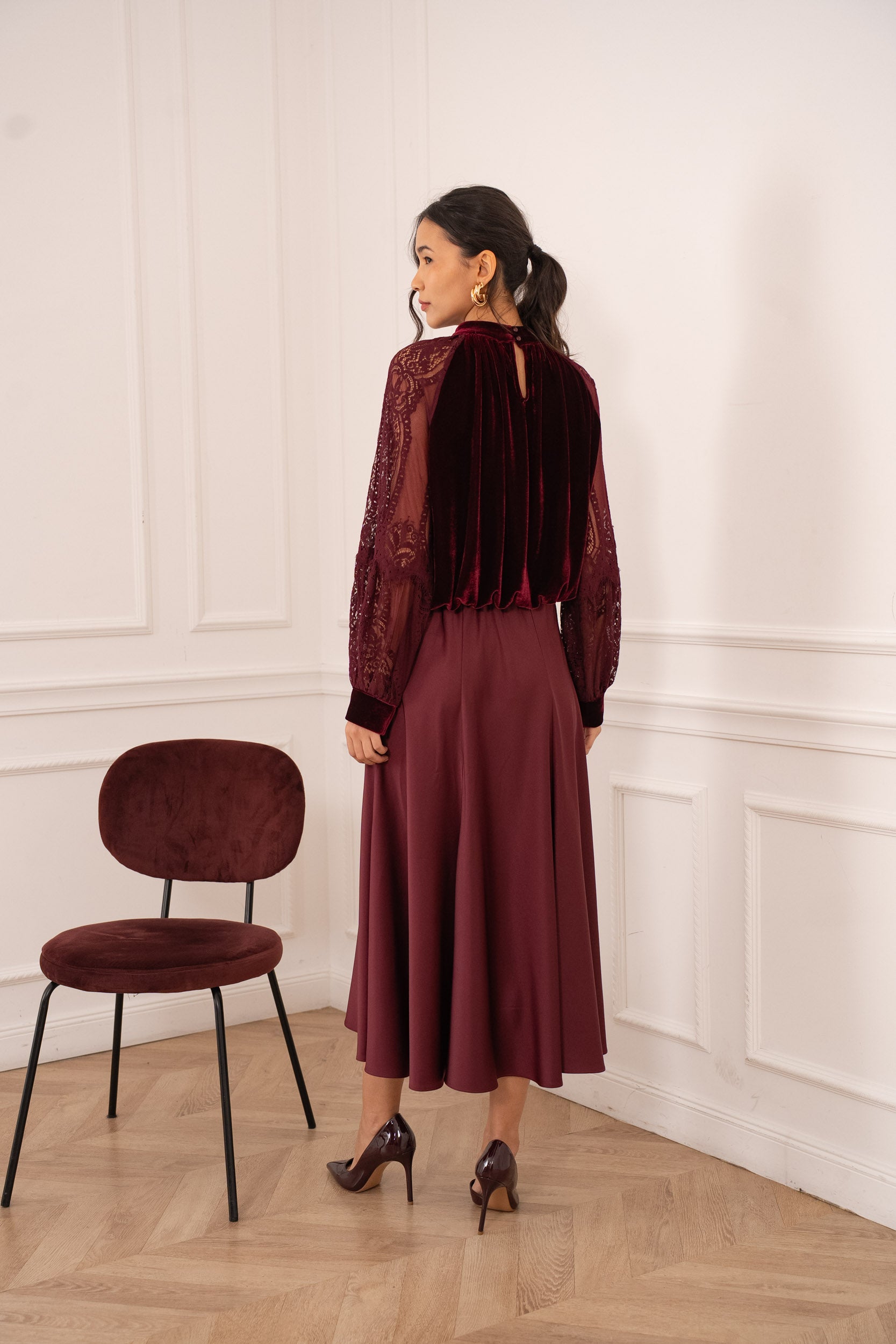 Jupe sirène Valentine en satin