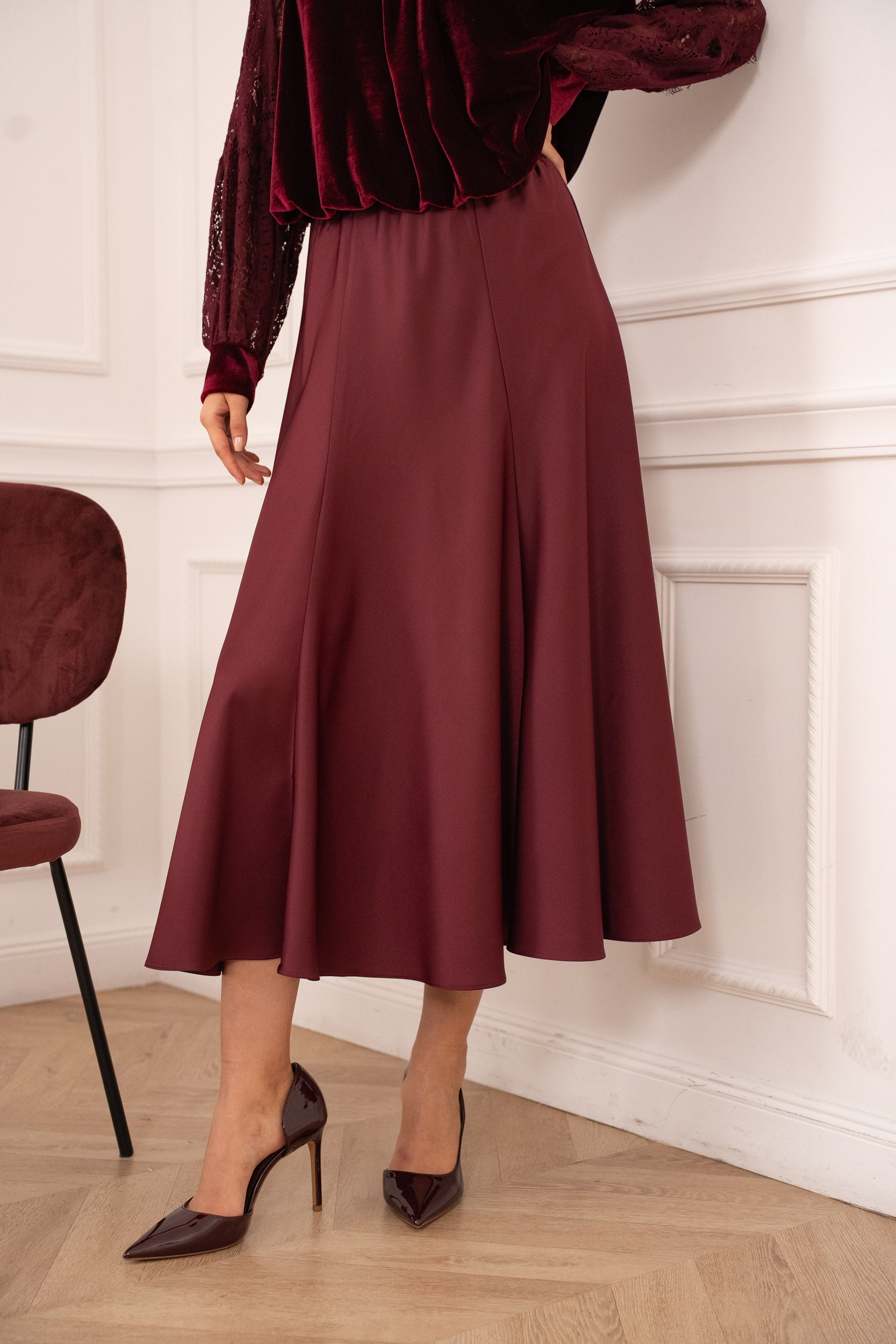 Jupe sirène Valentine en satin