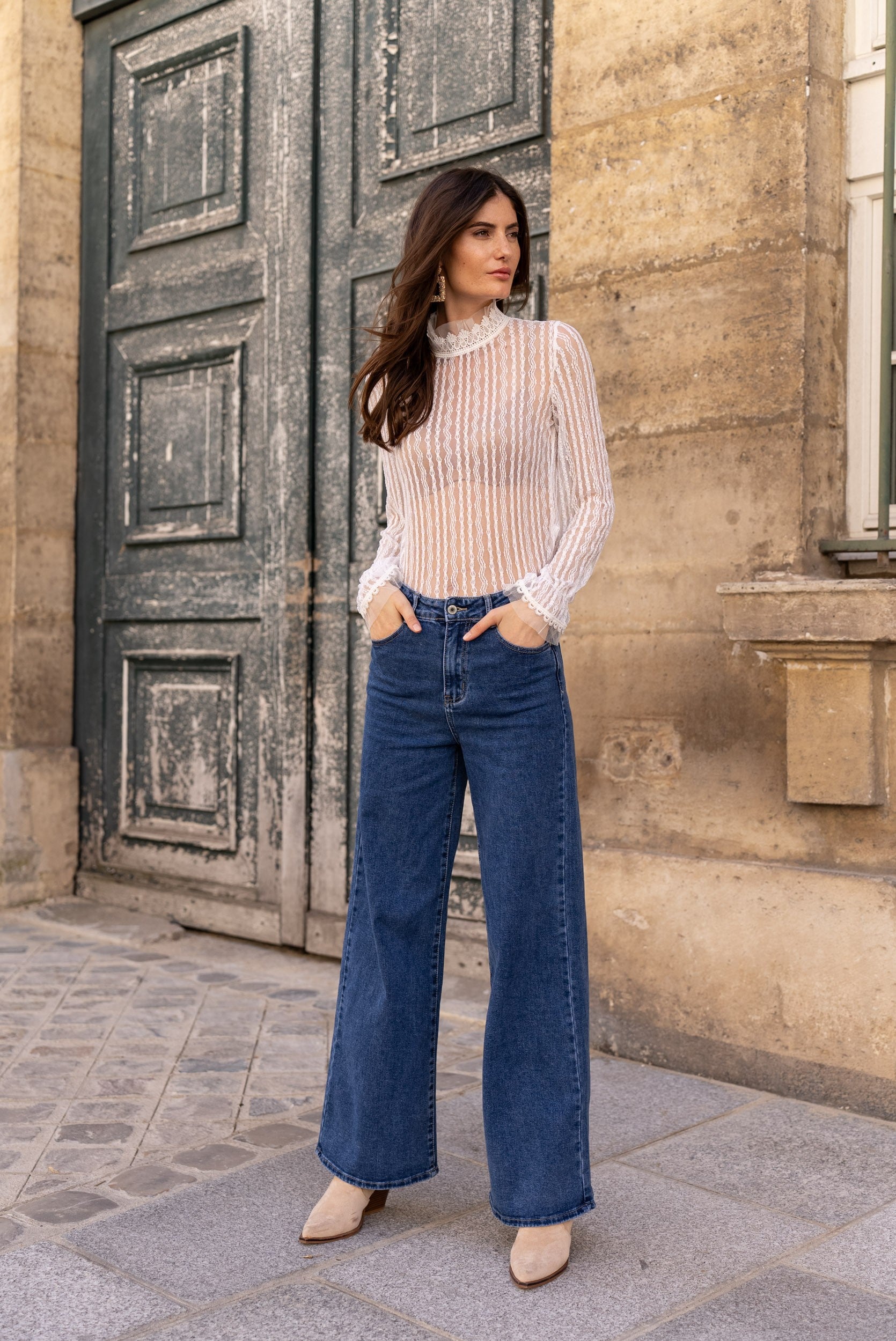 Ariane turtleneck lace blouse