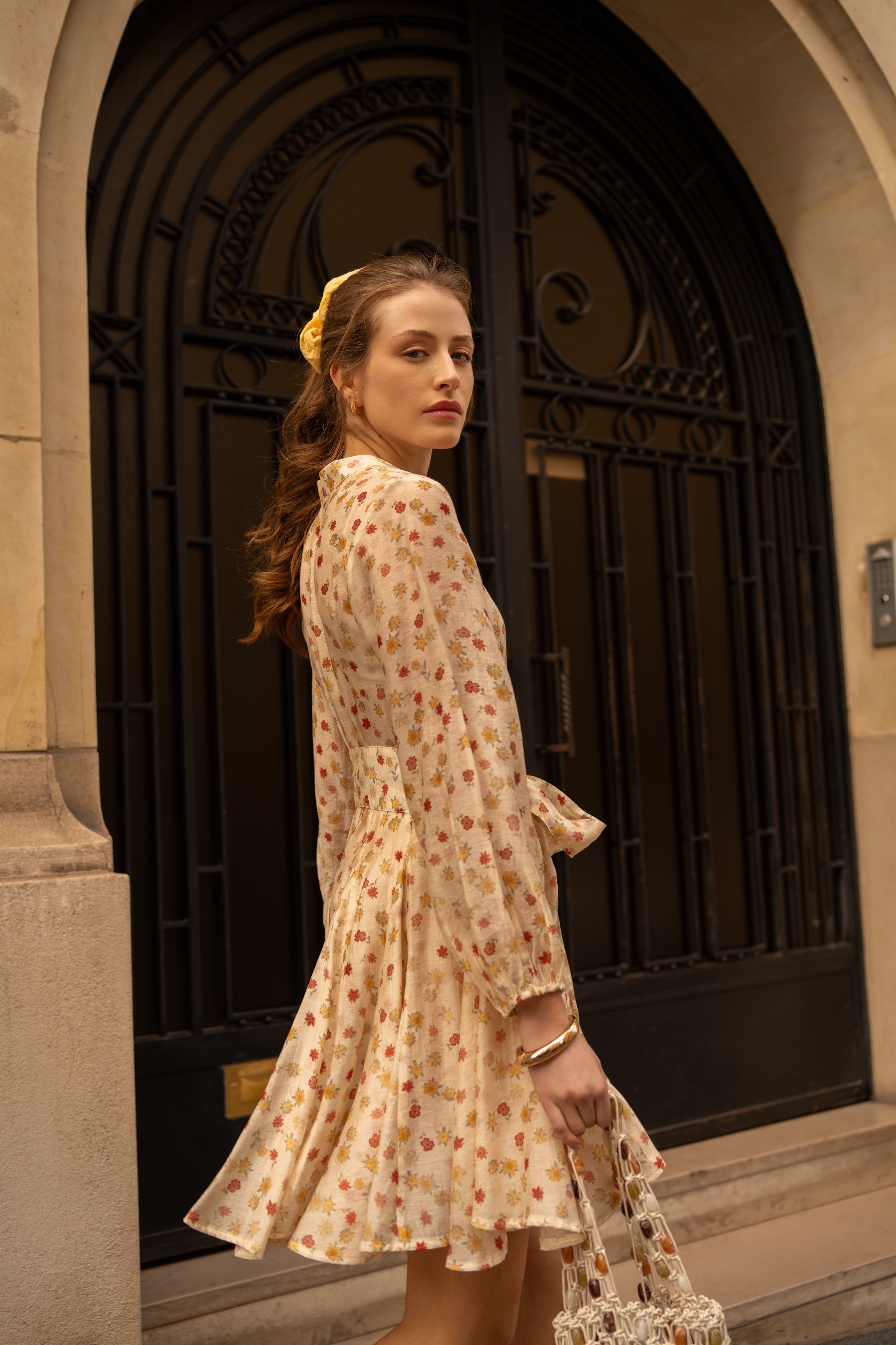 Sonia floral silk dress