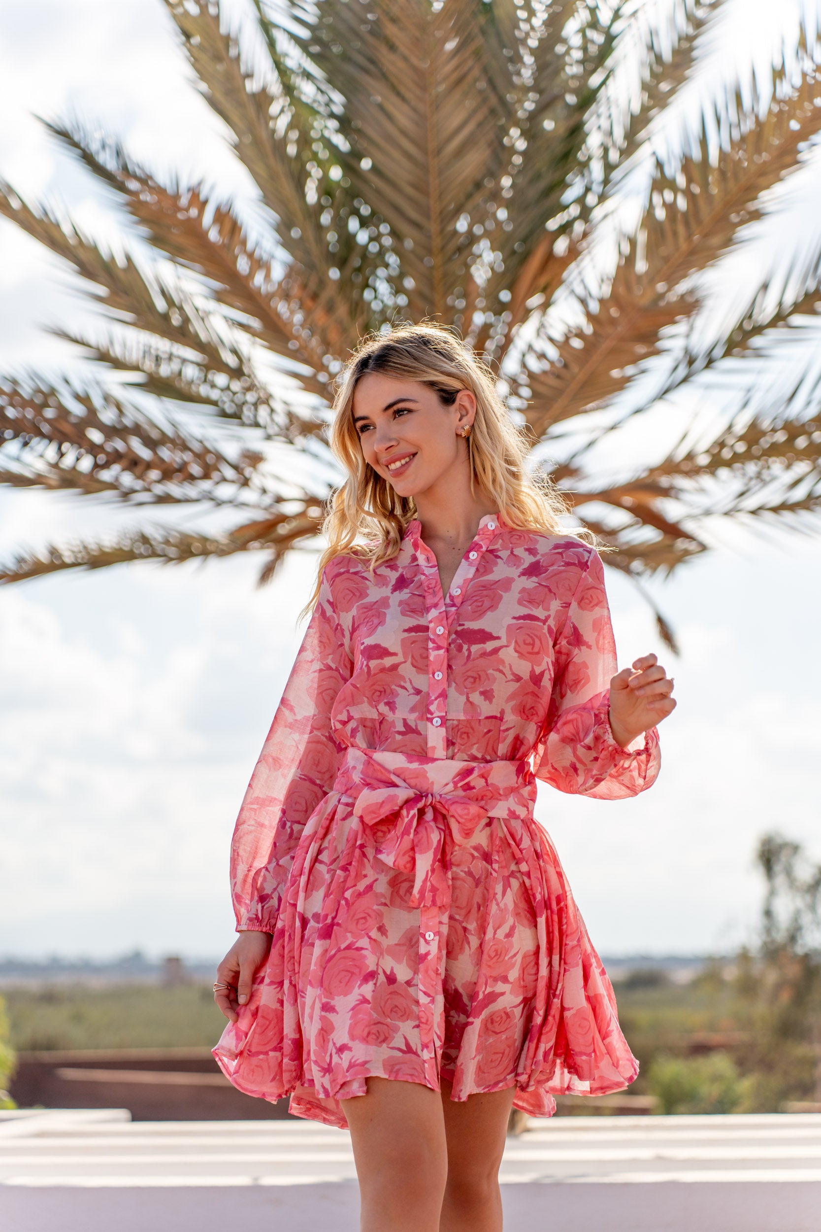 Sonia floral silk dress