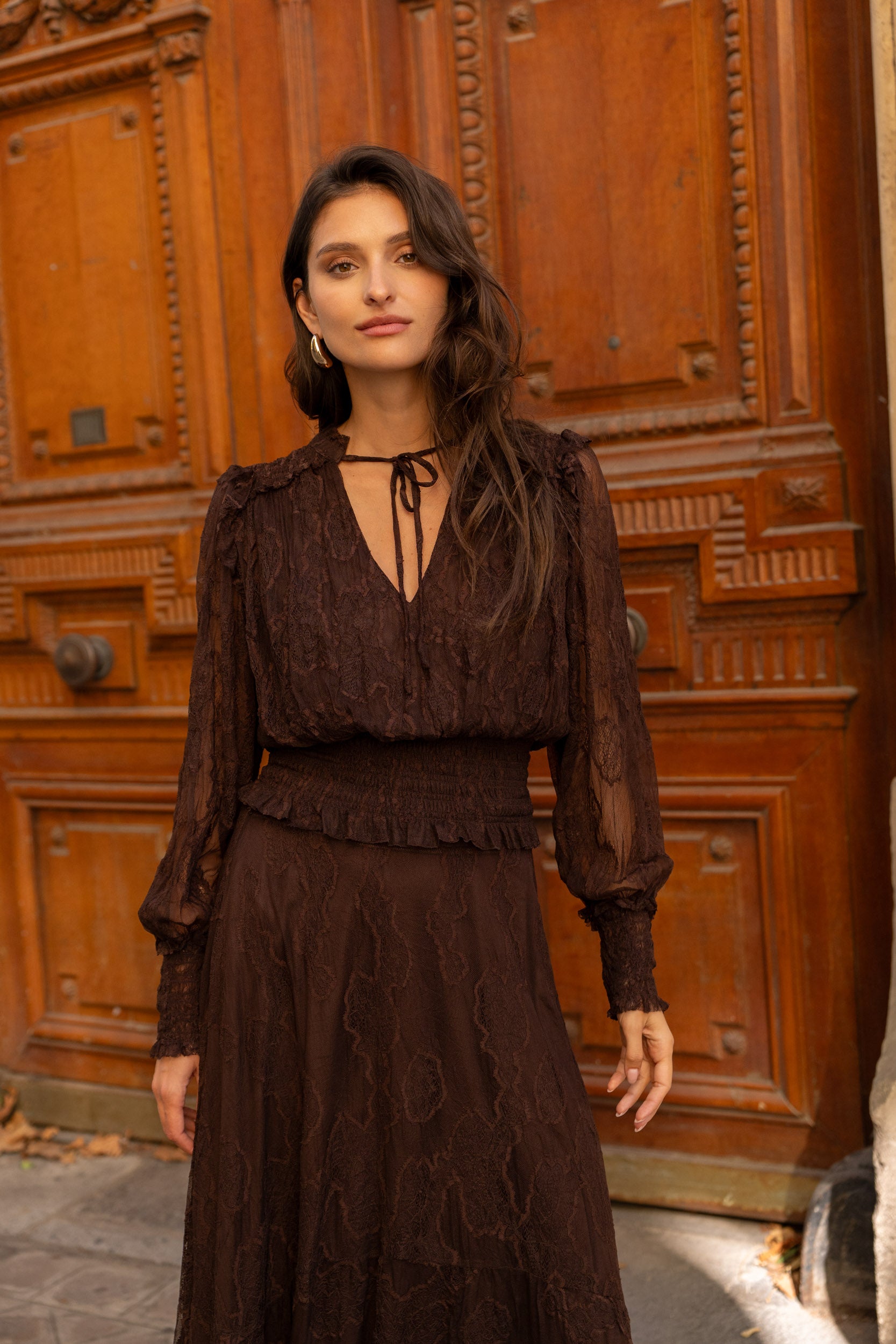 Coco dotted lace blouse