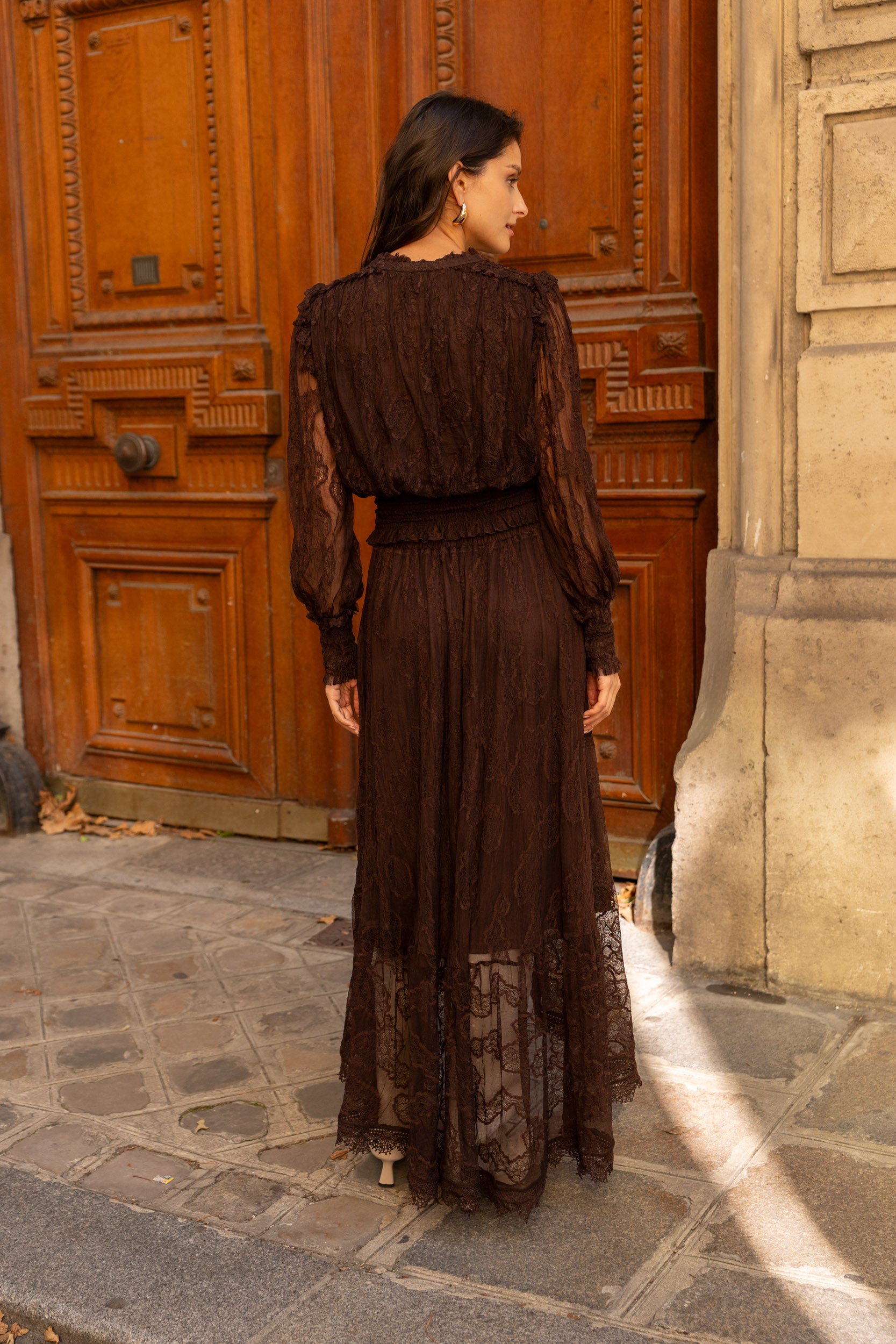 Jupe asymétrique September en dentelle