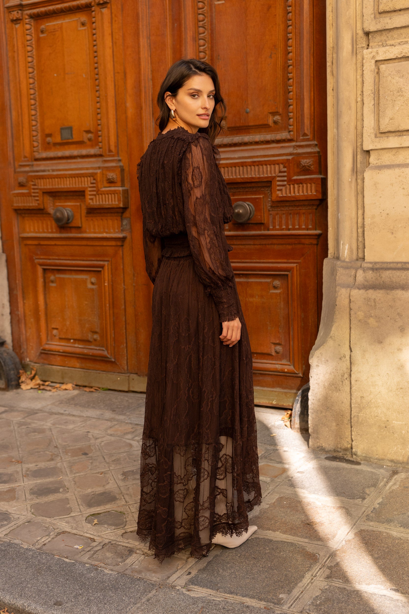 Jupe asymétrique September en dentelle