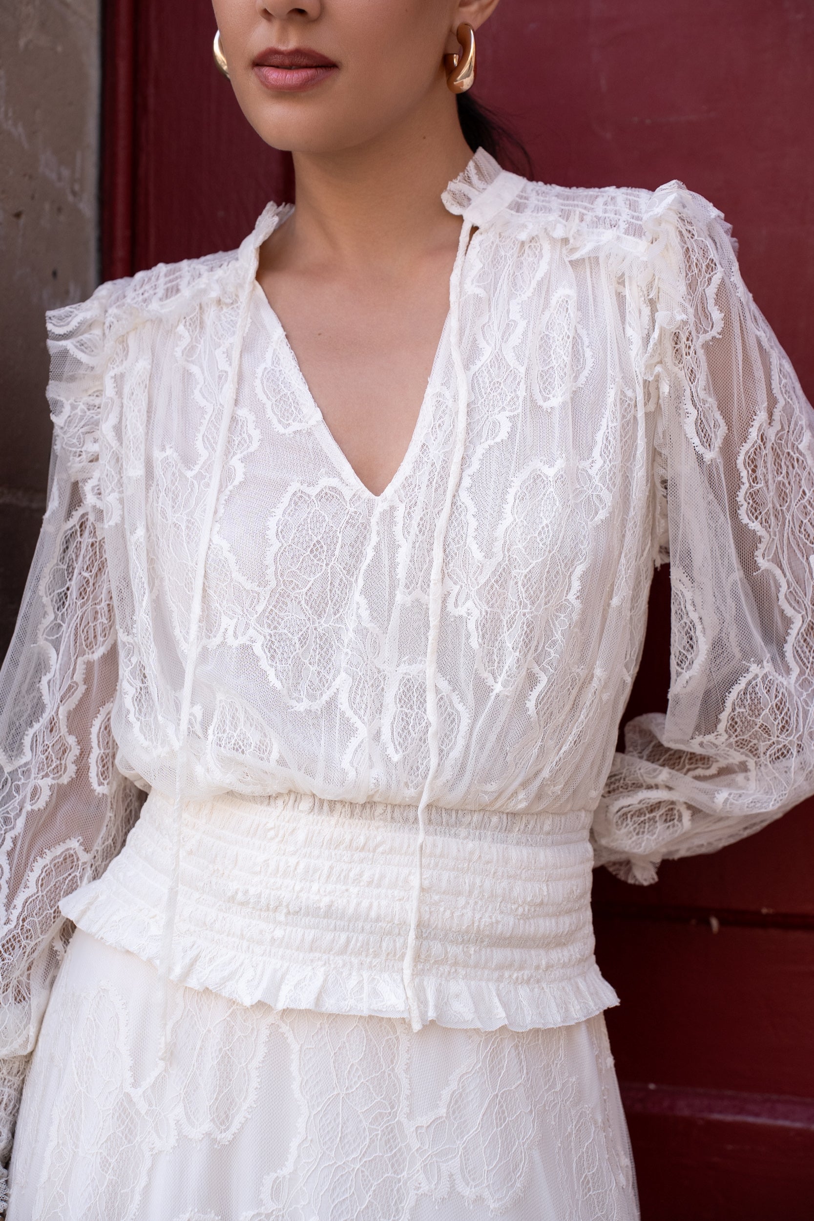 Coco dotted lace blouse