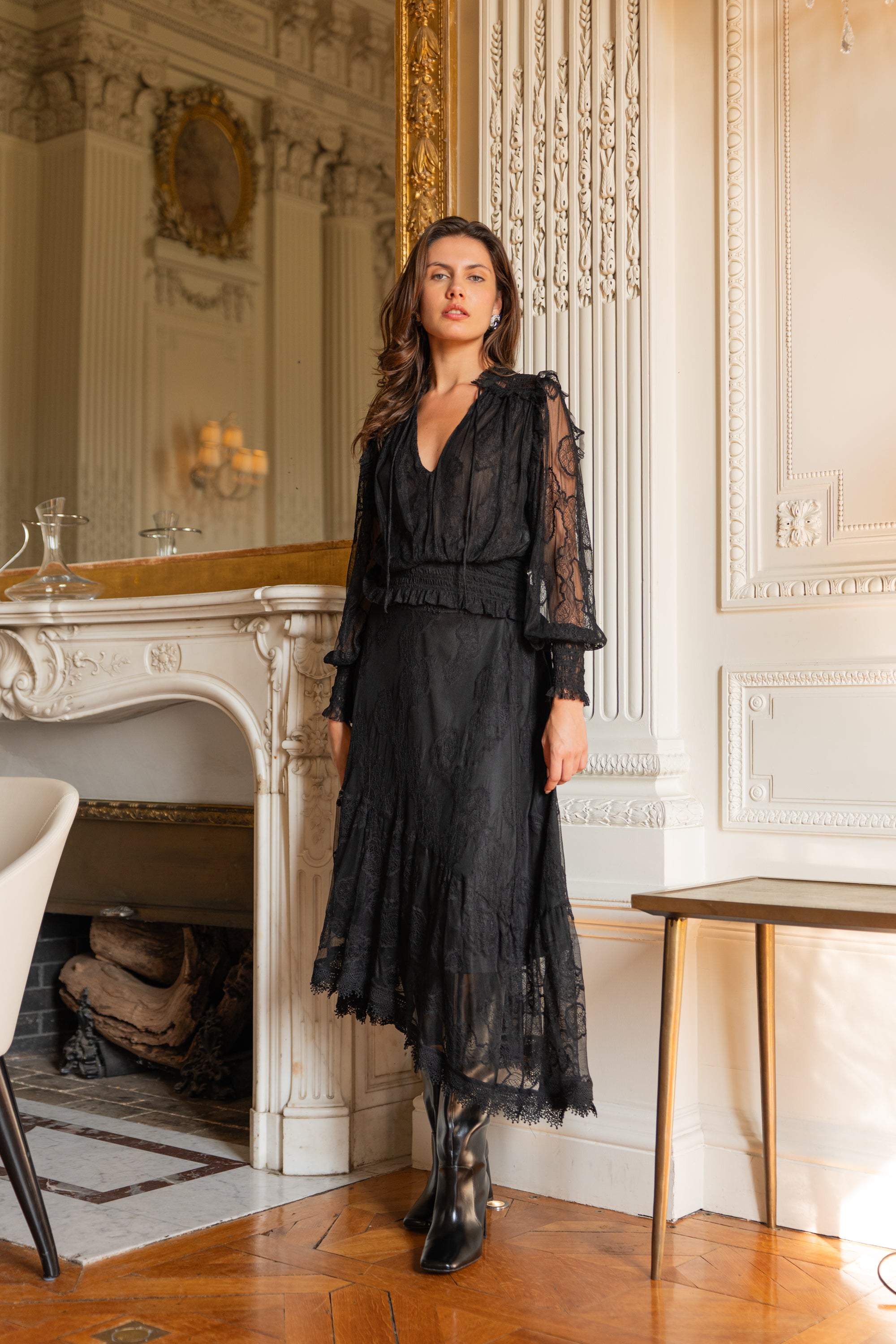 Blouse en dentelle smockée September