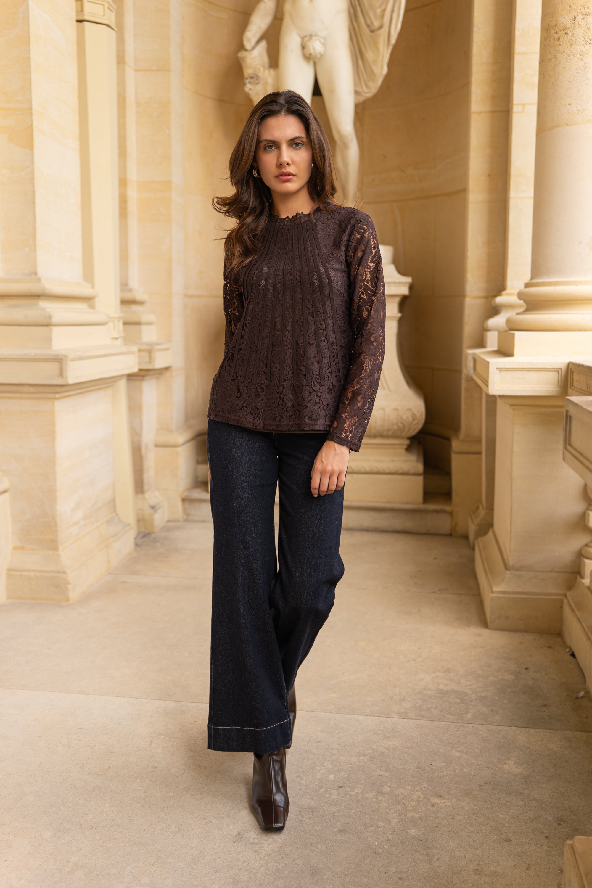 Tiffany lace blouse with borders