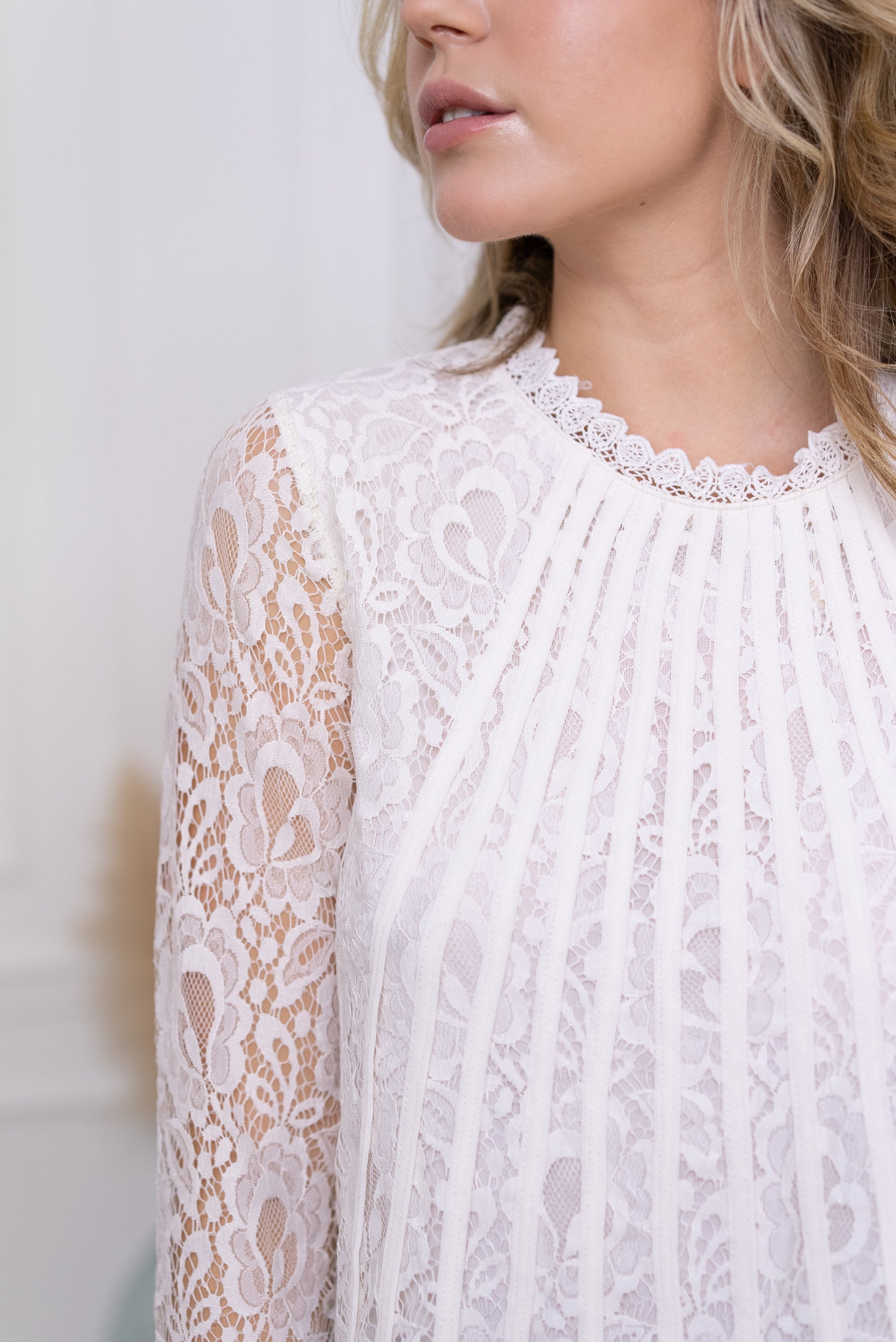 Tiffany lace blouse with borders