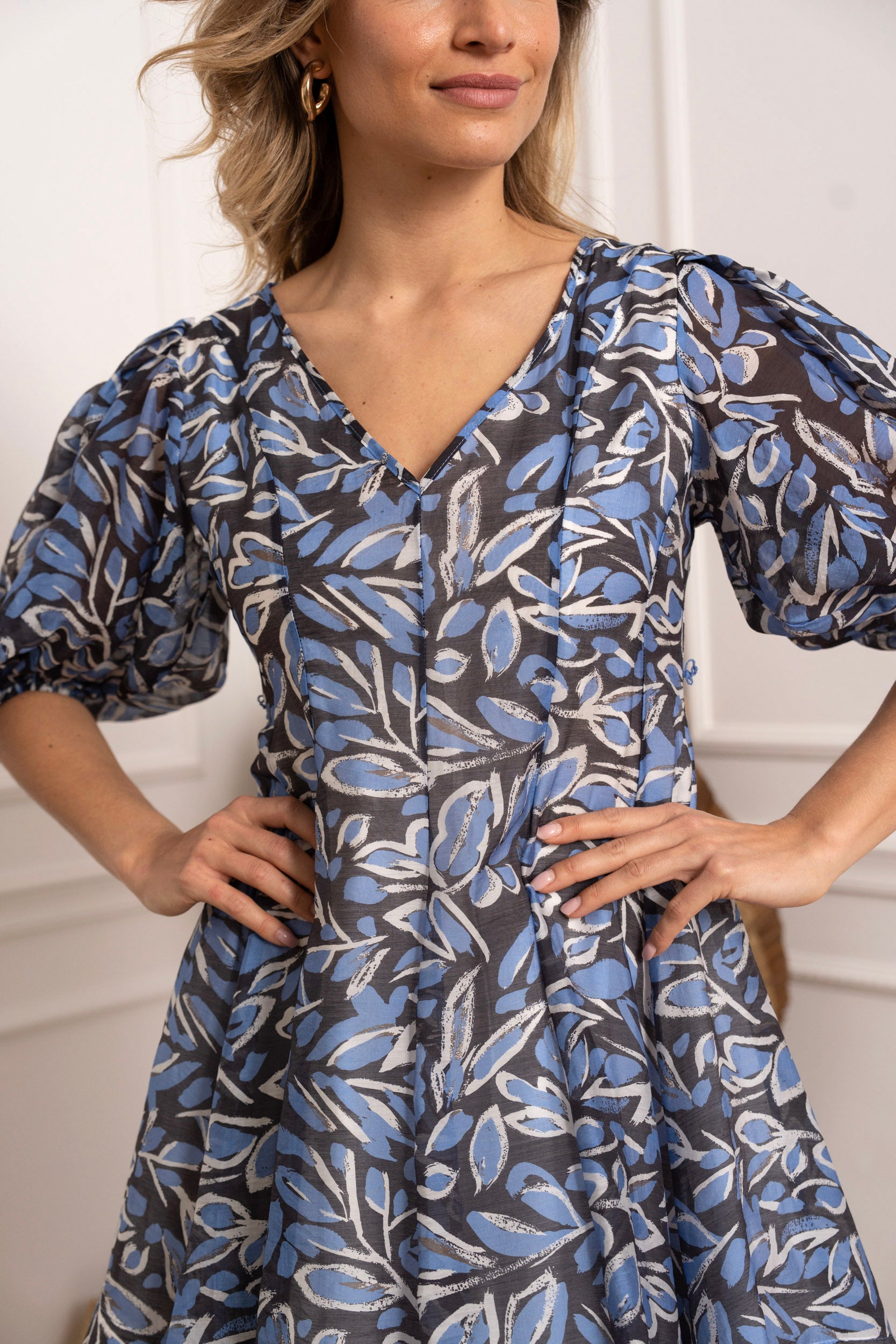 Sonia floral silk dress