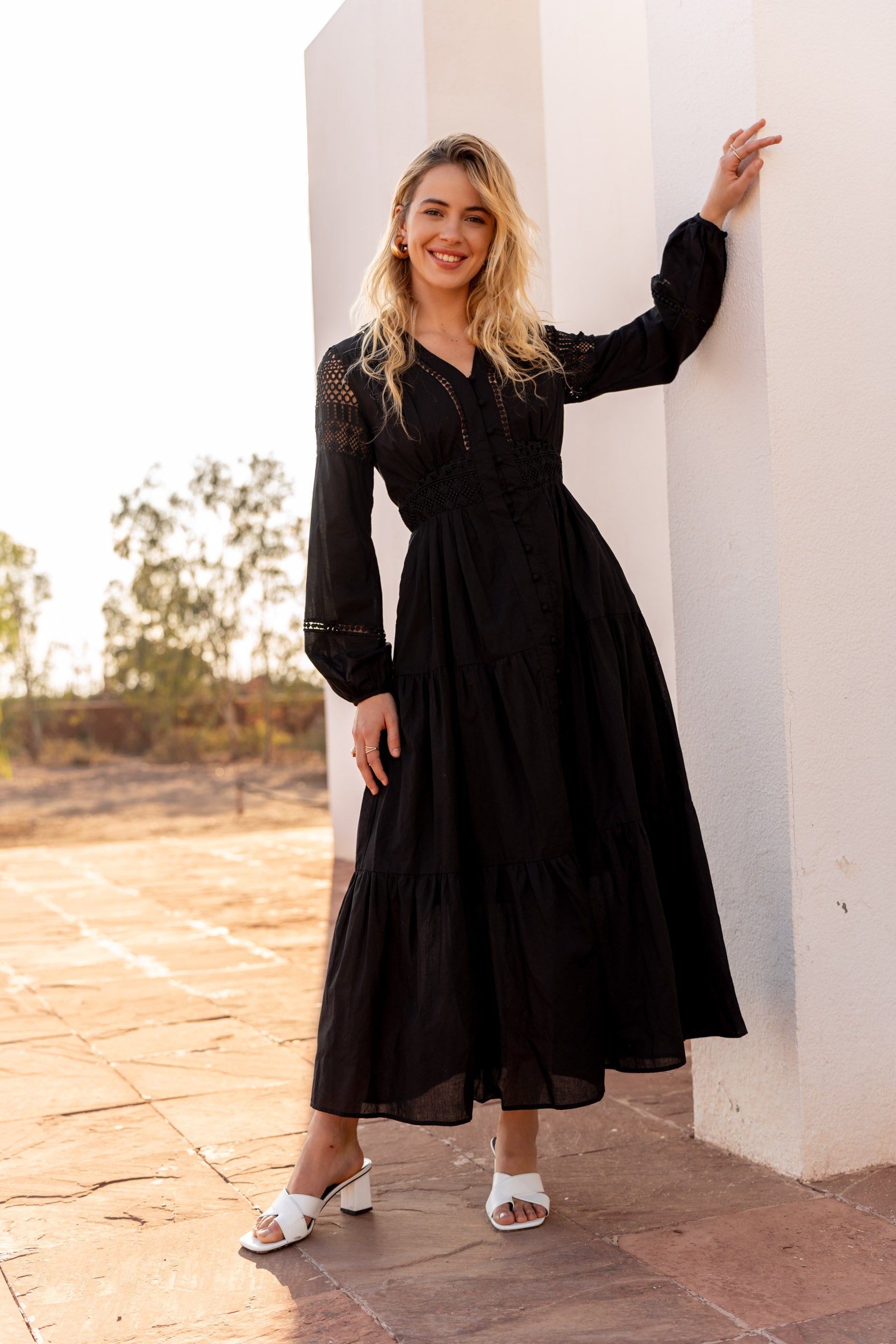 Robe chemise Noémie longue en coton