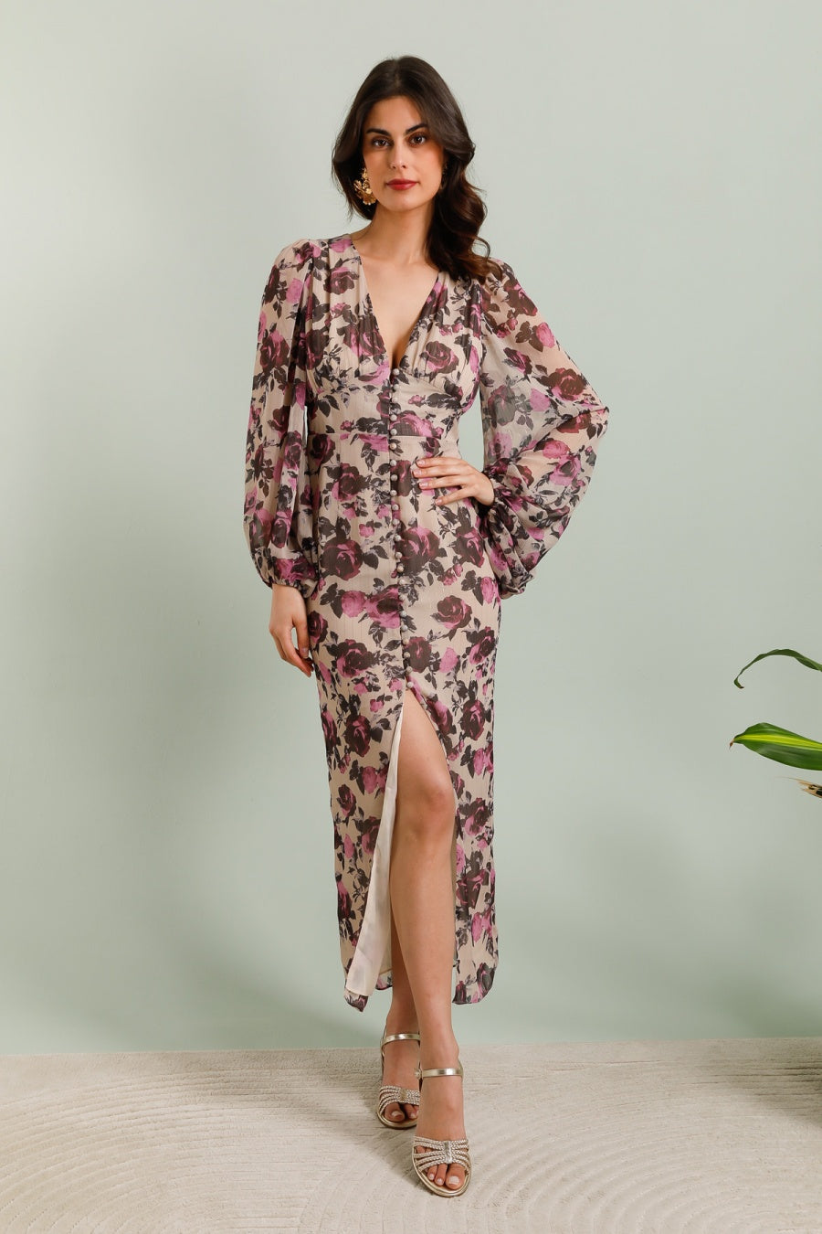 Short silk printed Saint-Tropez dress