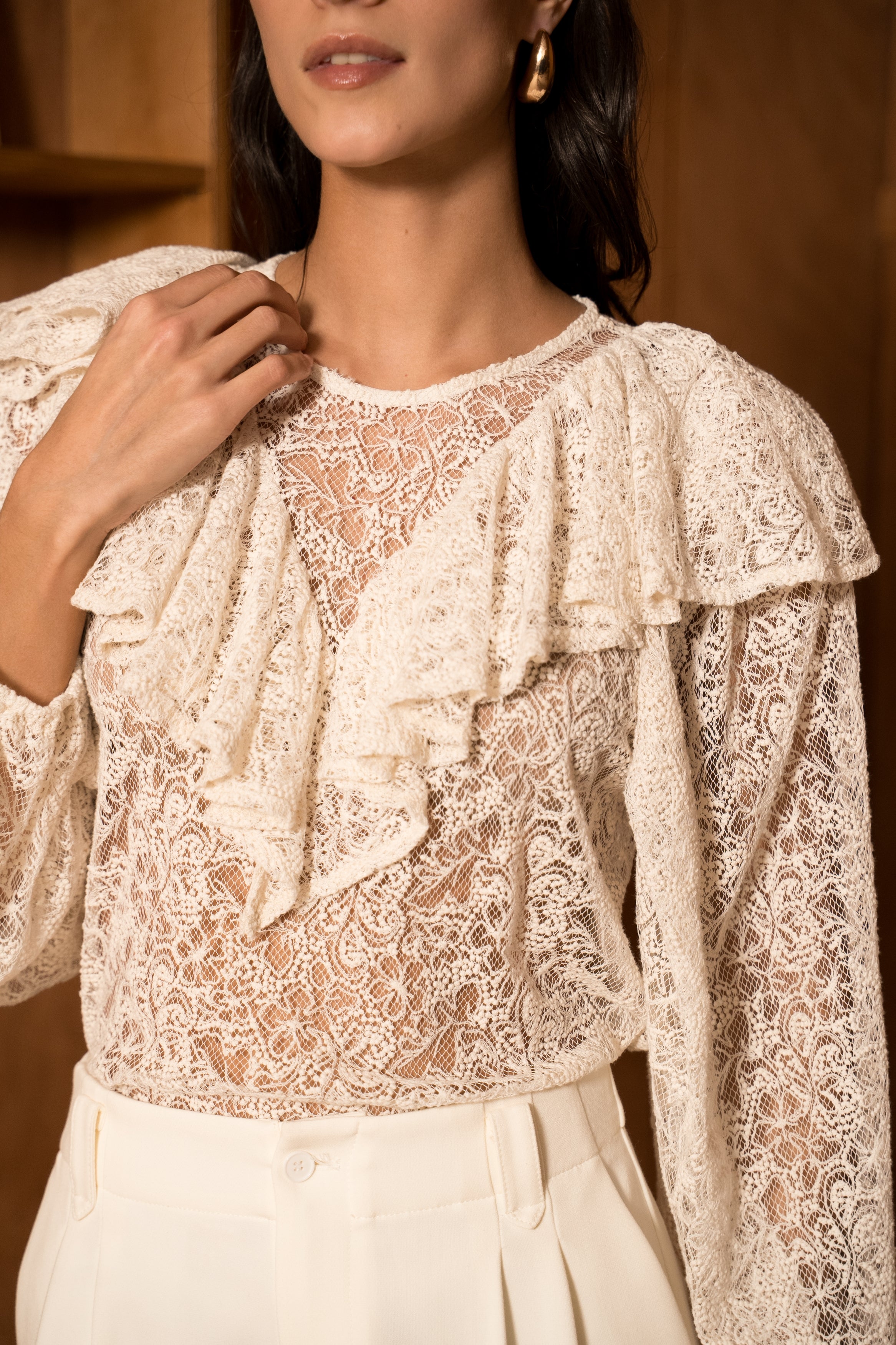 Blouse Gigi en dentelle à volants
