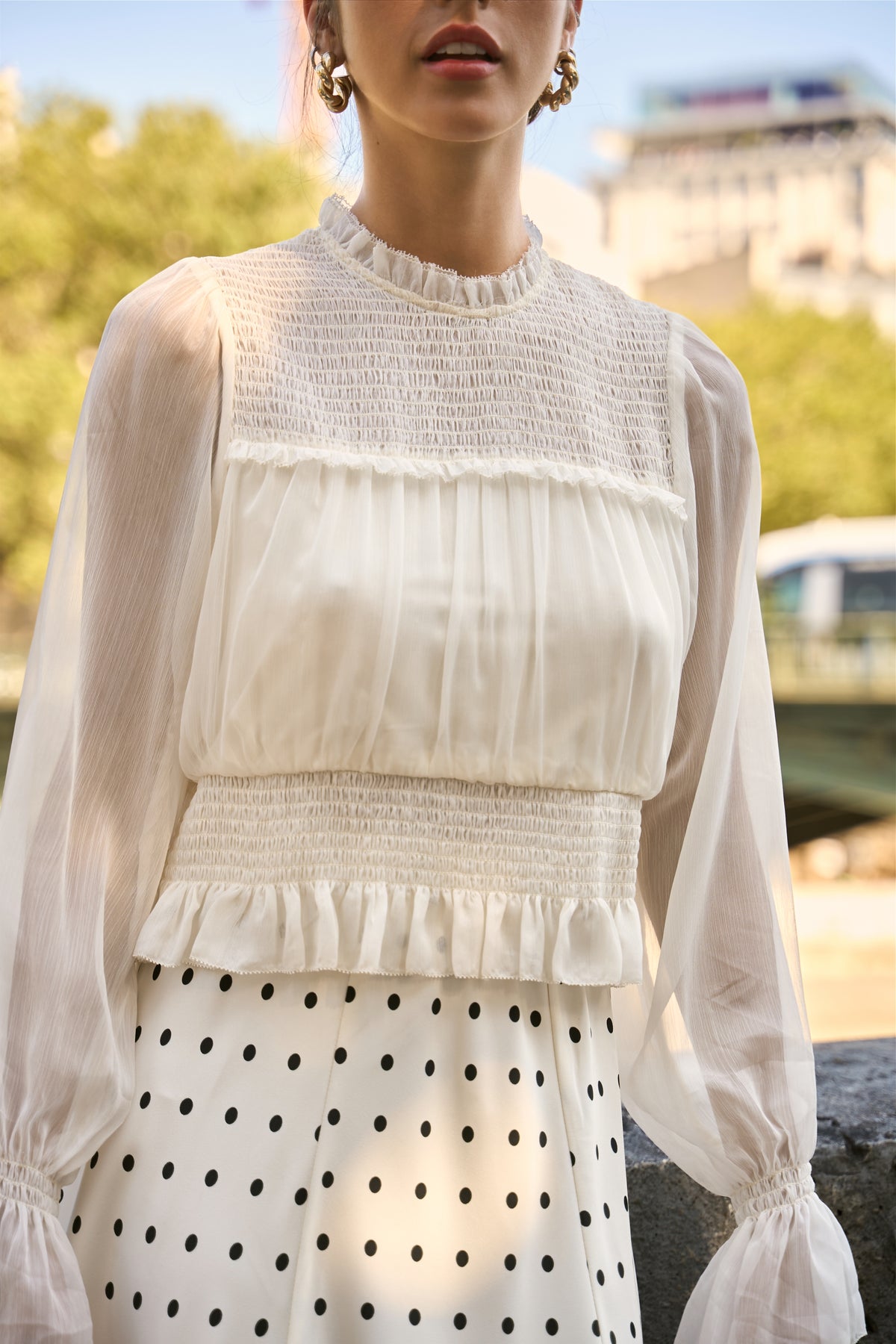 Blouse Rena romantique smockée