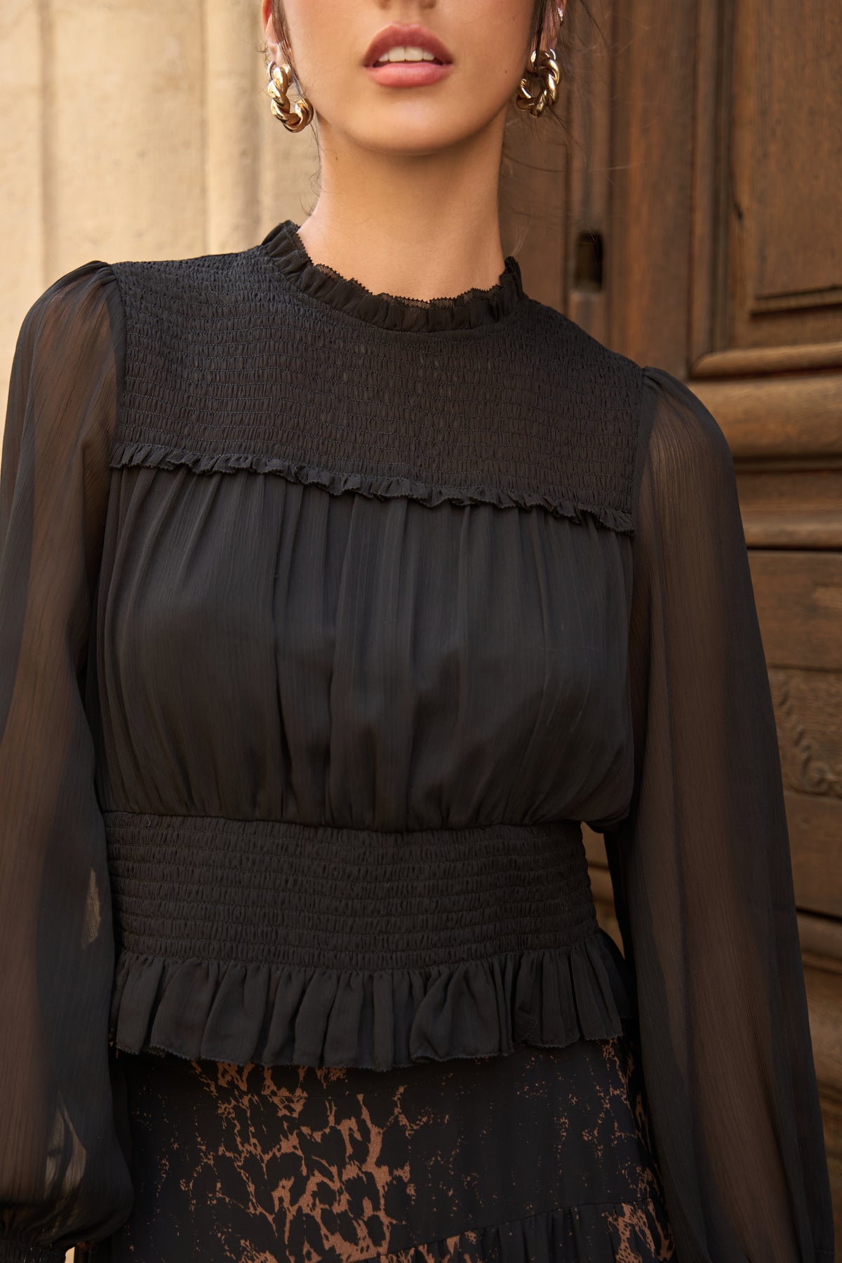 Blouse Rena romantique smockée