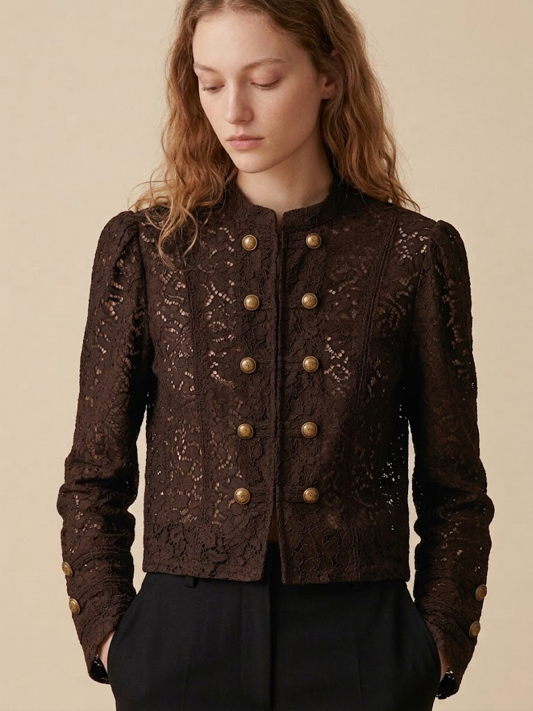 Veste Céline col officier en dentelle