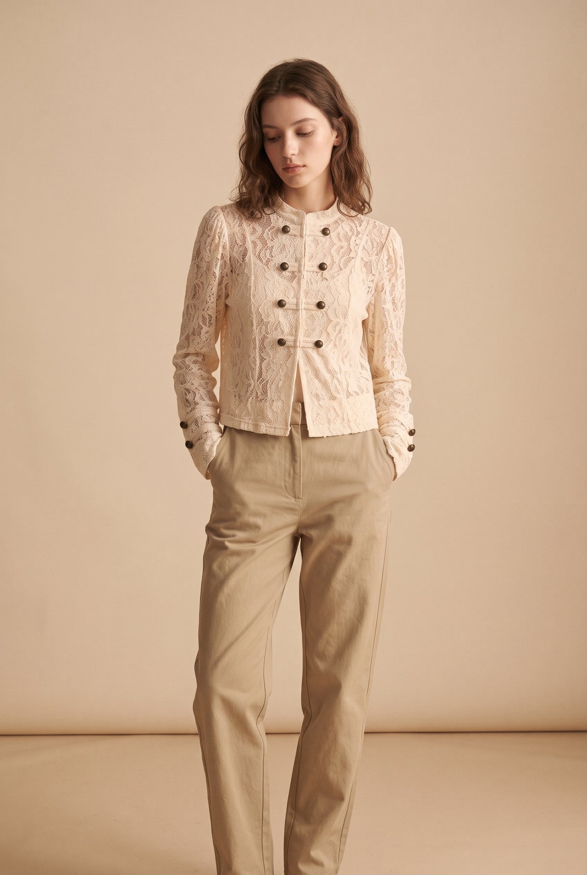 Veste Céline col officier en dentelle
