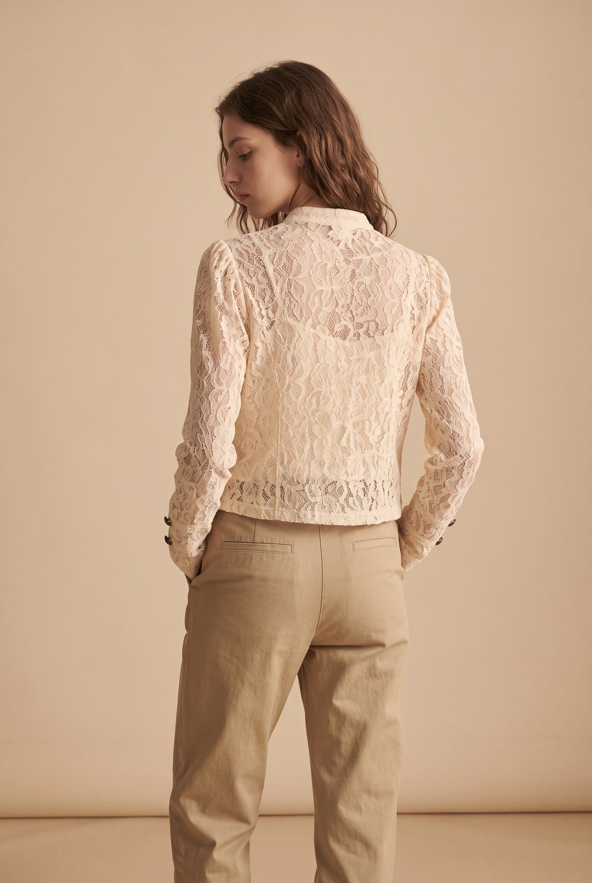 Veste Céline col officier en dentelle