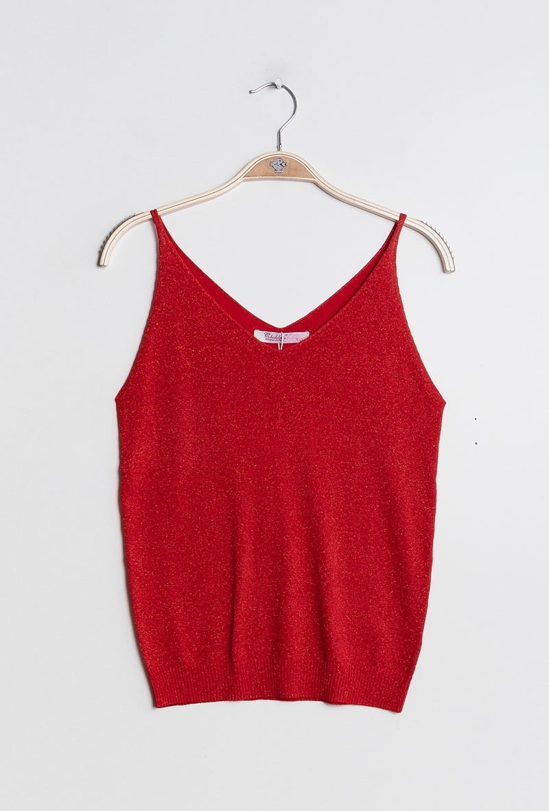 Top débardeur en maille lurex