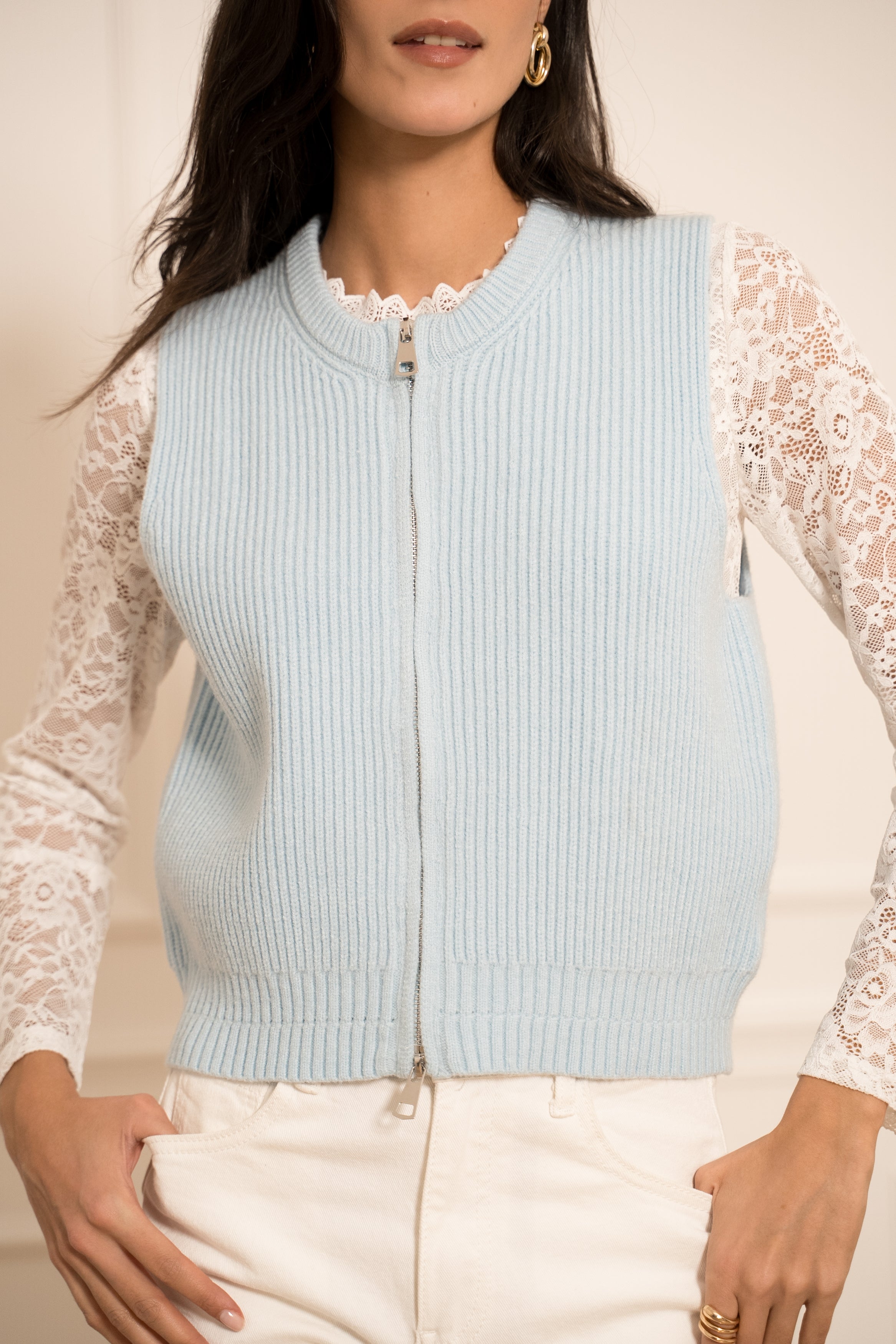 Gilet en maille sans manches