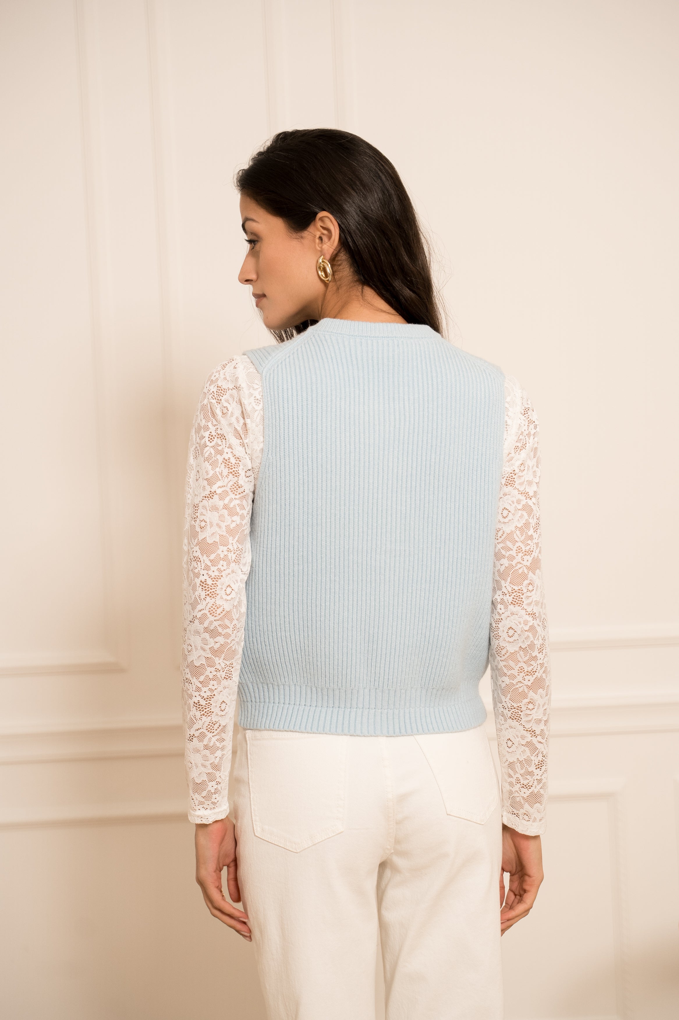 Gilet en maille sans manches