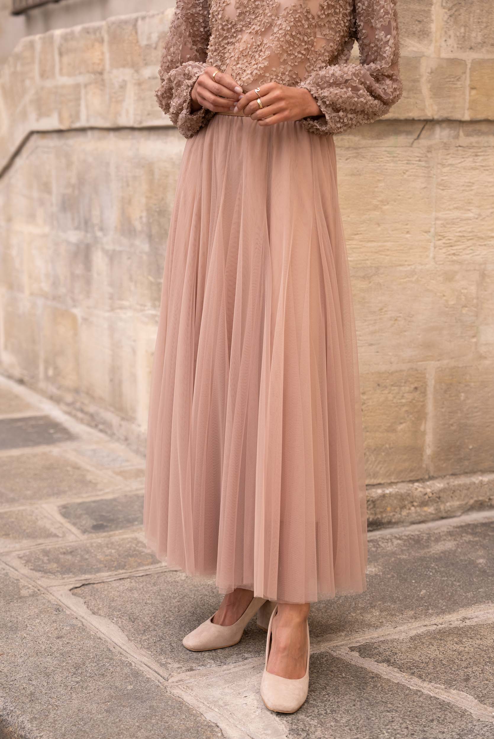 Jupe Ambre en tulle coupe slim