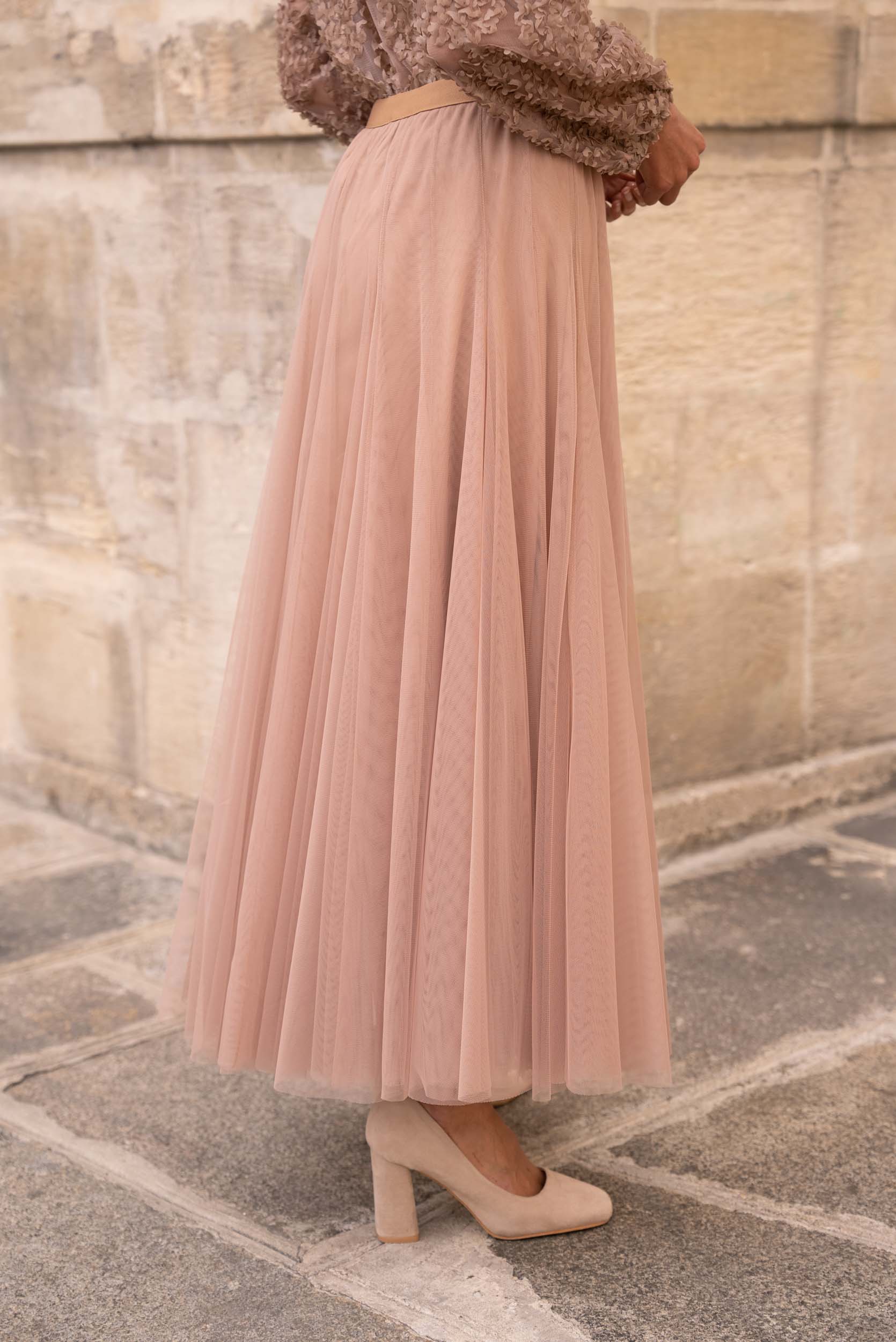 Jupe Ambre en tulle coupe slim