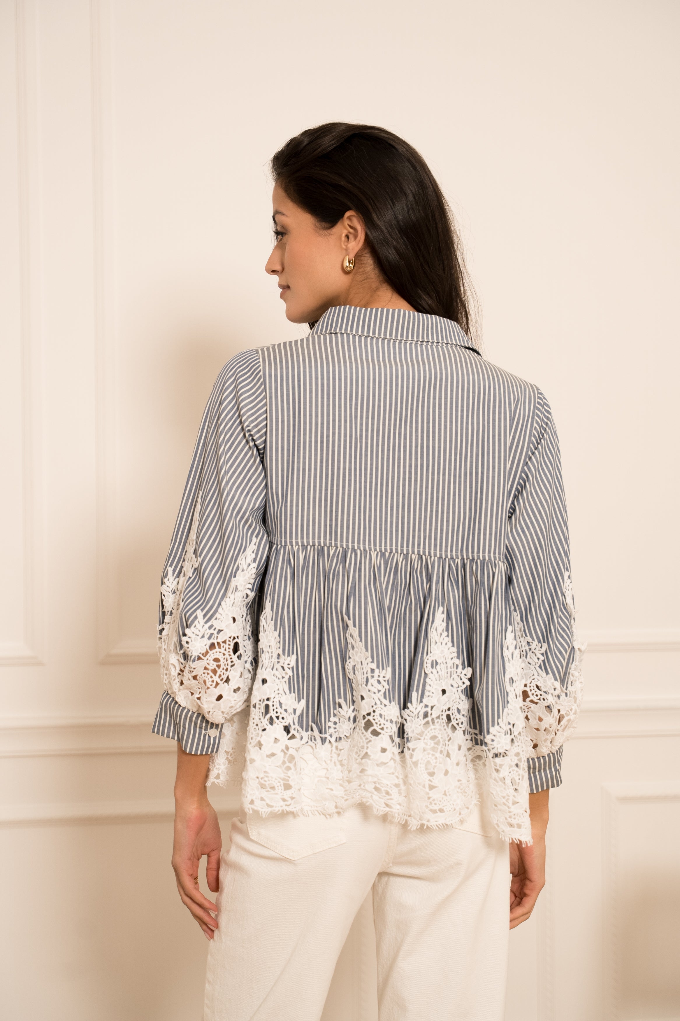 Aimie cotton and guipure shirt