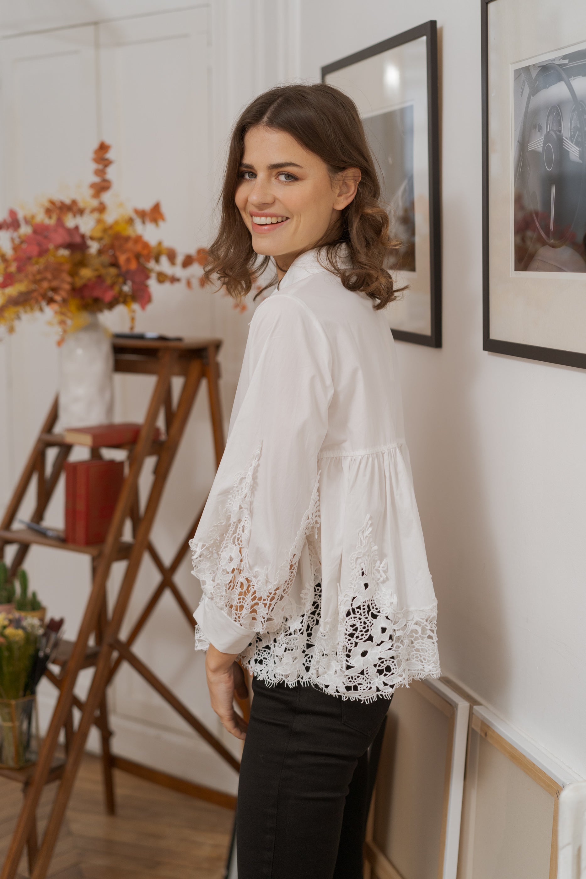 Chemise Aimie coton et guipure