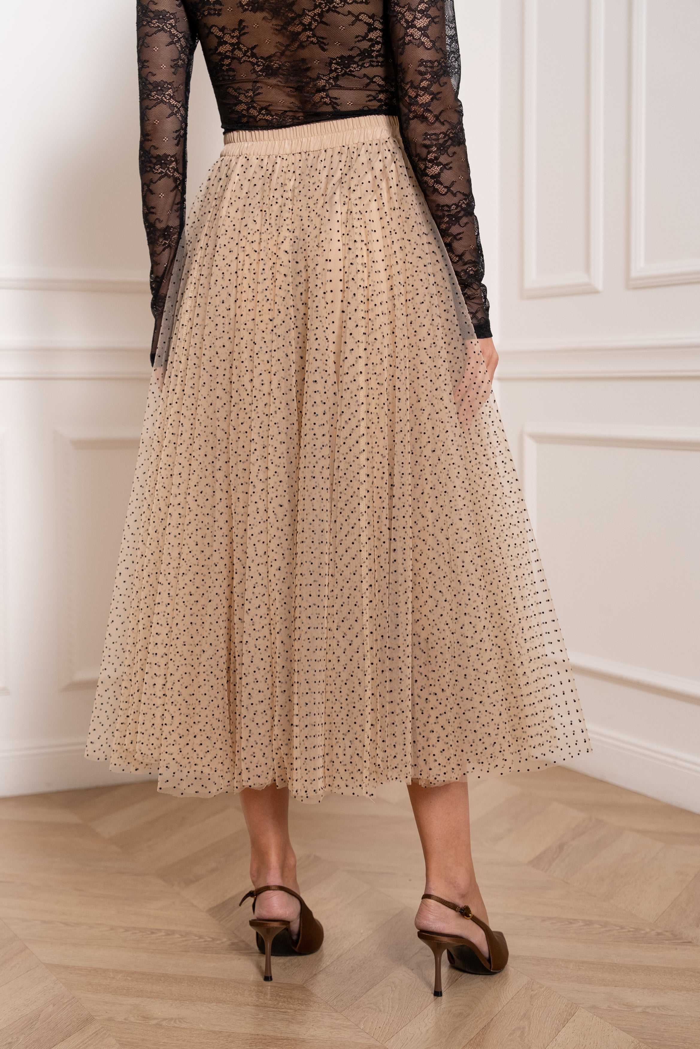 Jupe Aria en tulle plumetis à pois