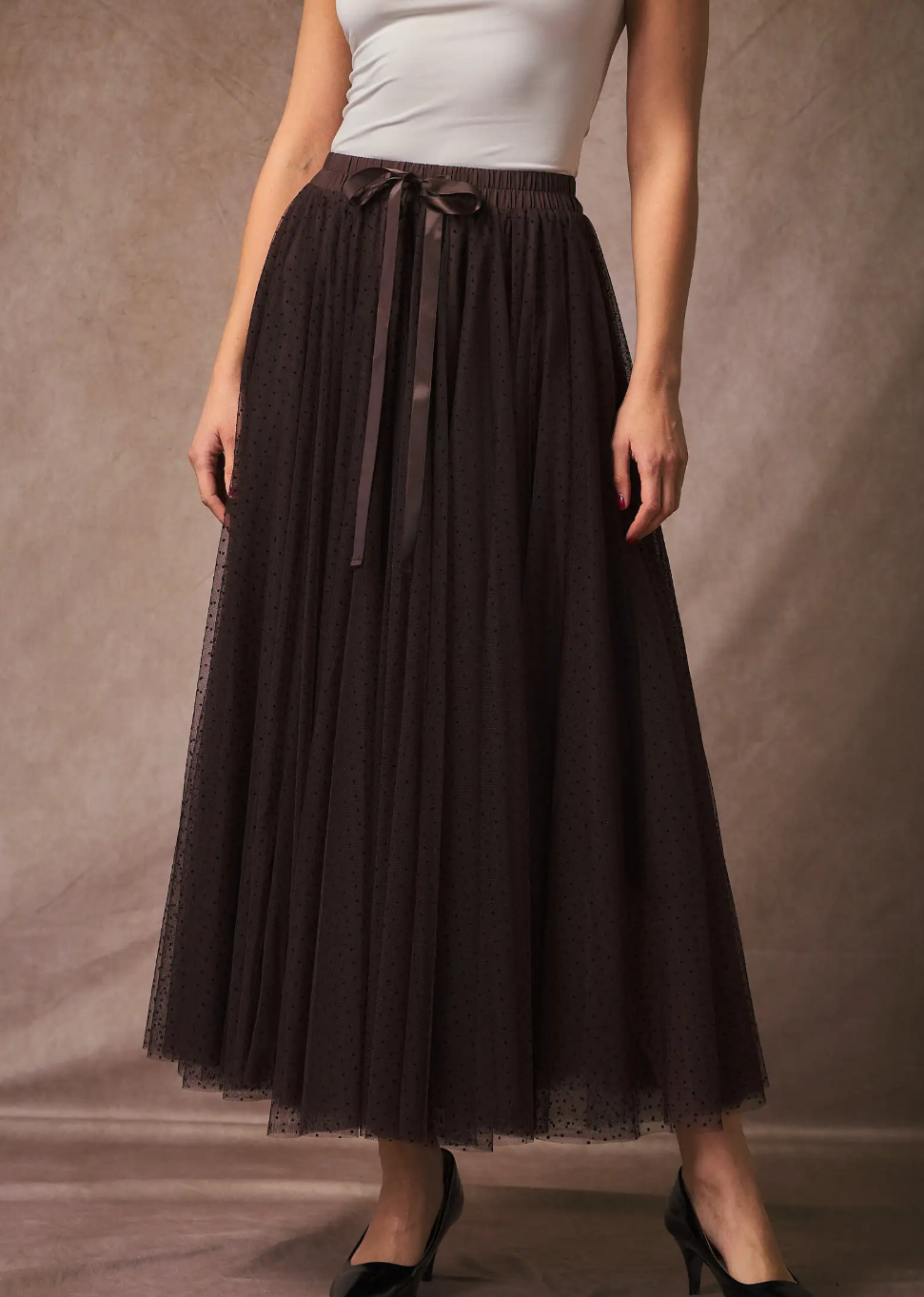 Jupe Aria en tulle plumetis à pois