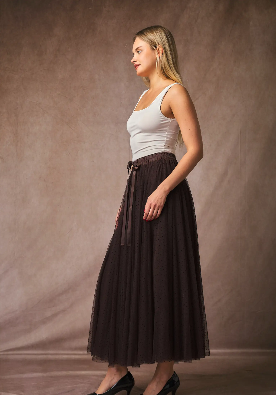 Jupe Aria en tulle plumetis à pois