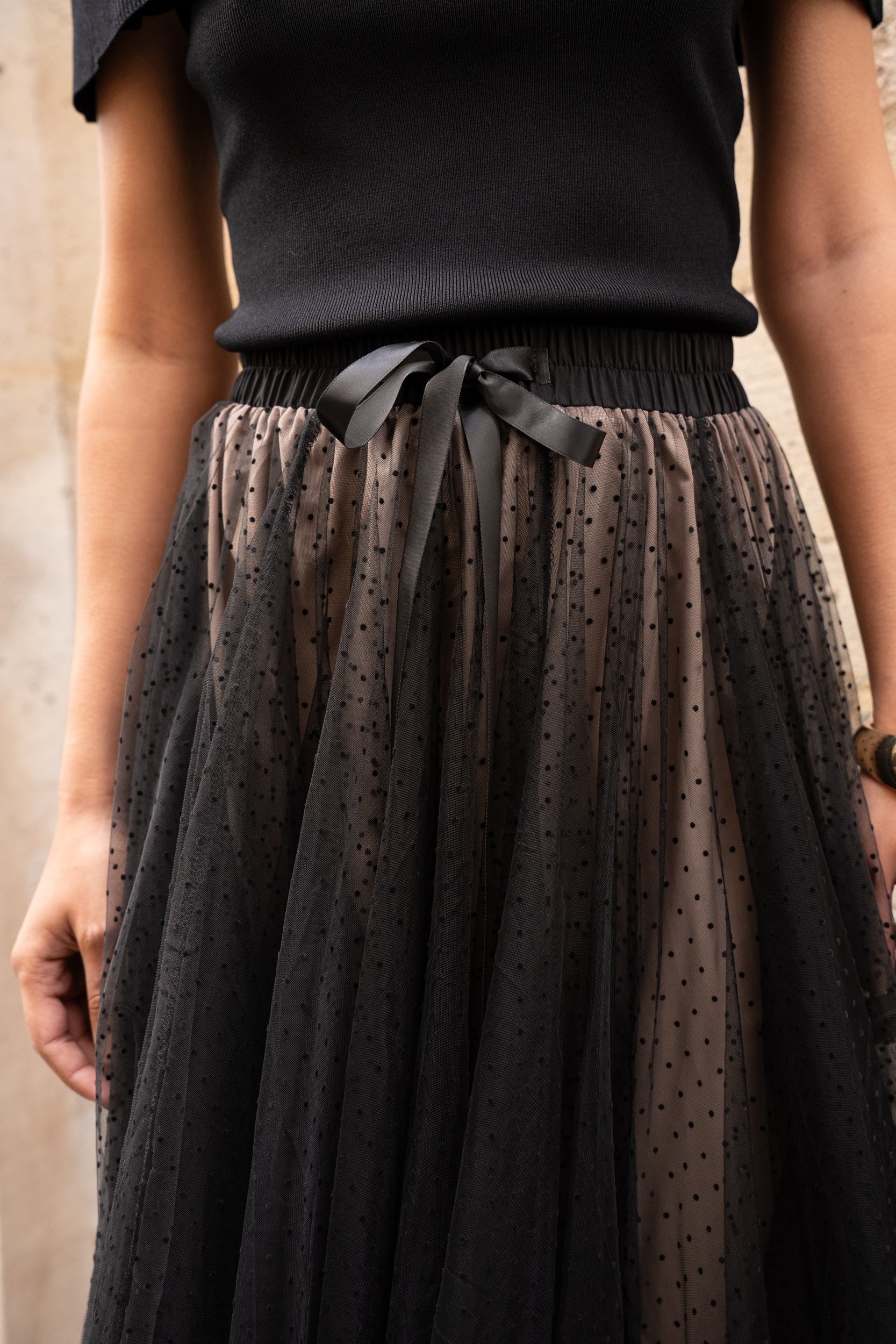 Jupe Aria en tulle plumetis à pois