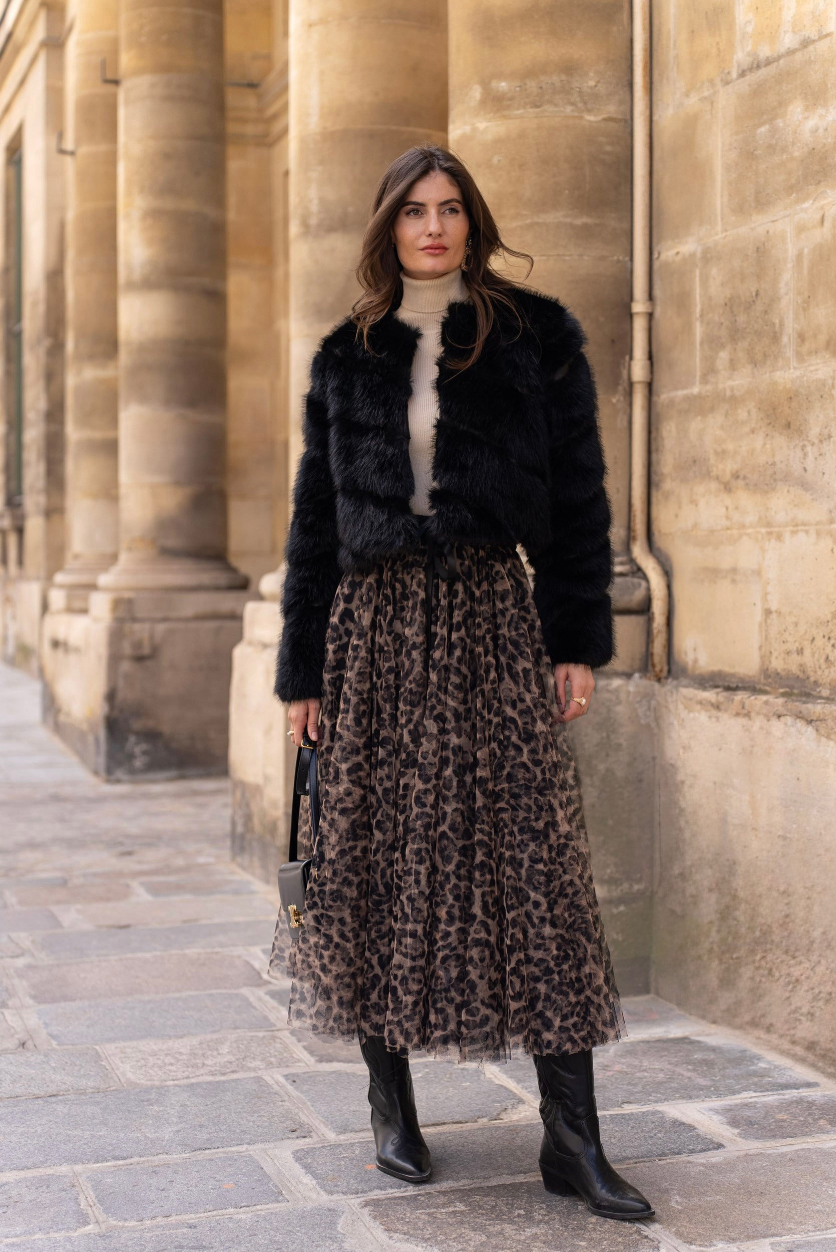 Veste courte en fausse fourrure Paula