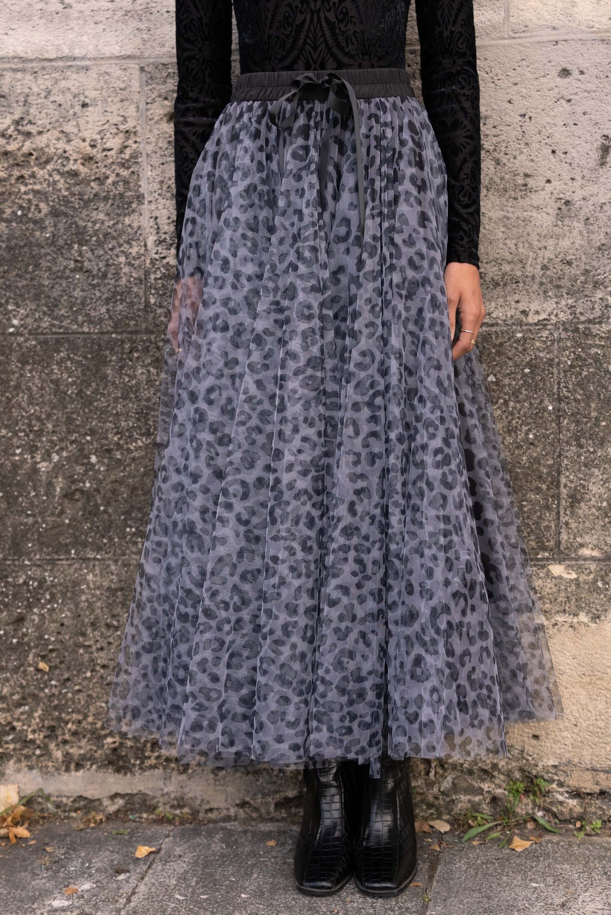 Jupe Aria tulle grand léopard