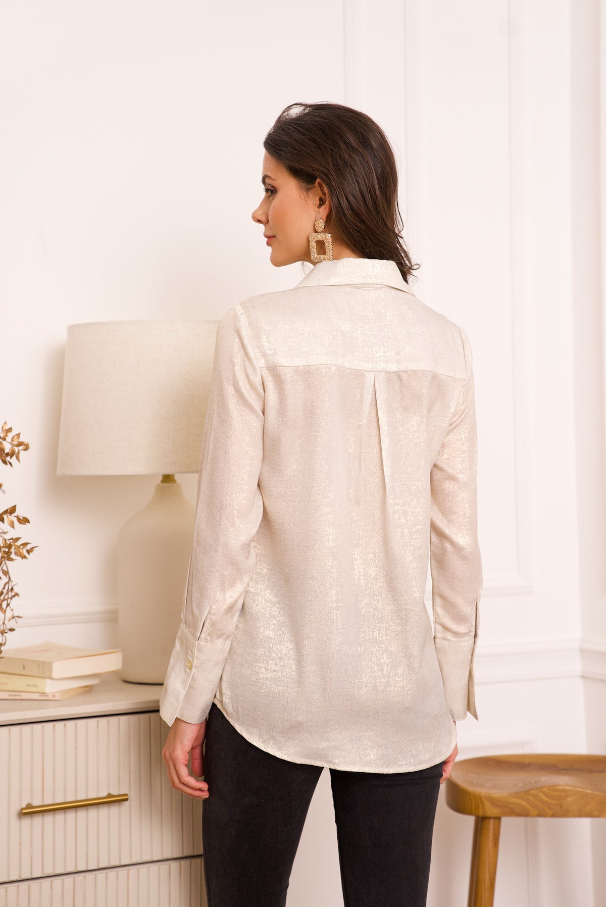 Chemise Léa métallisée brillante