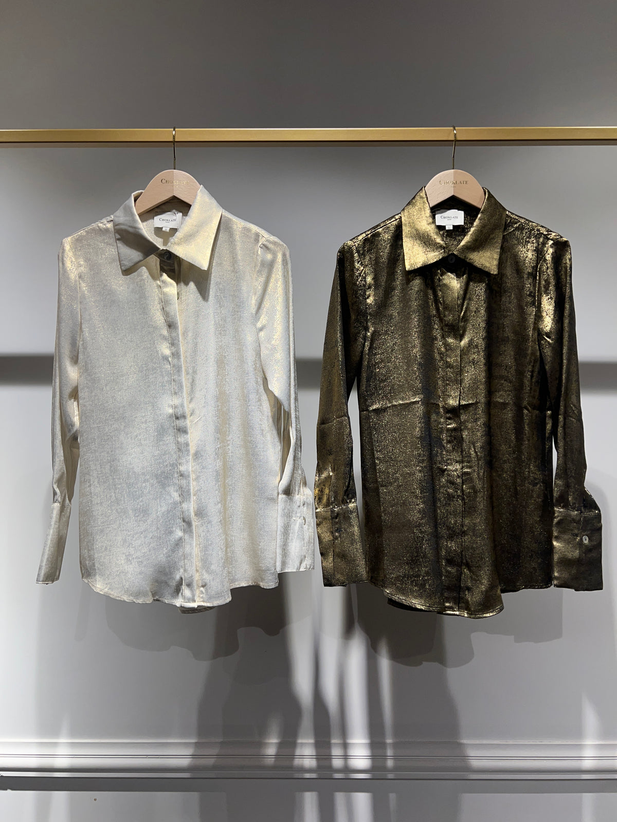 Chemise Léa métallisée brillante