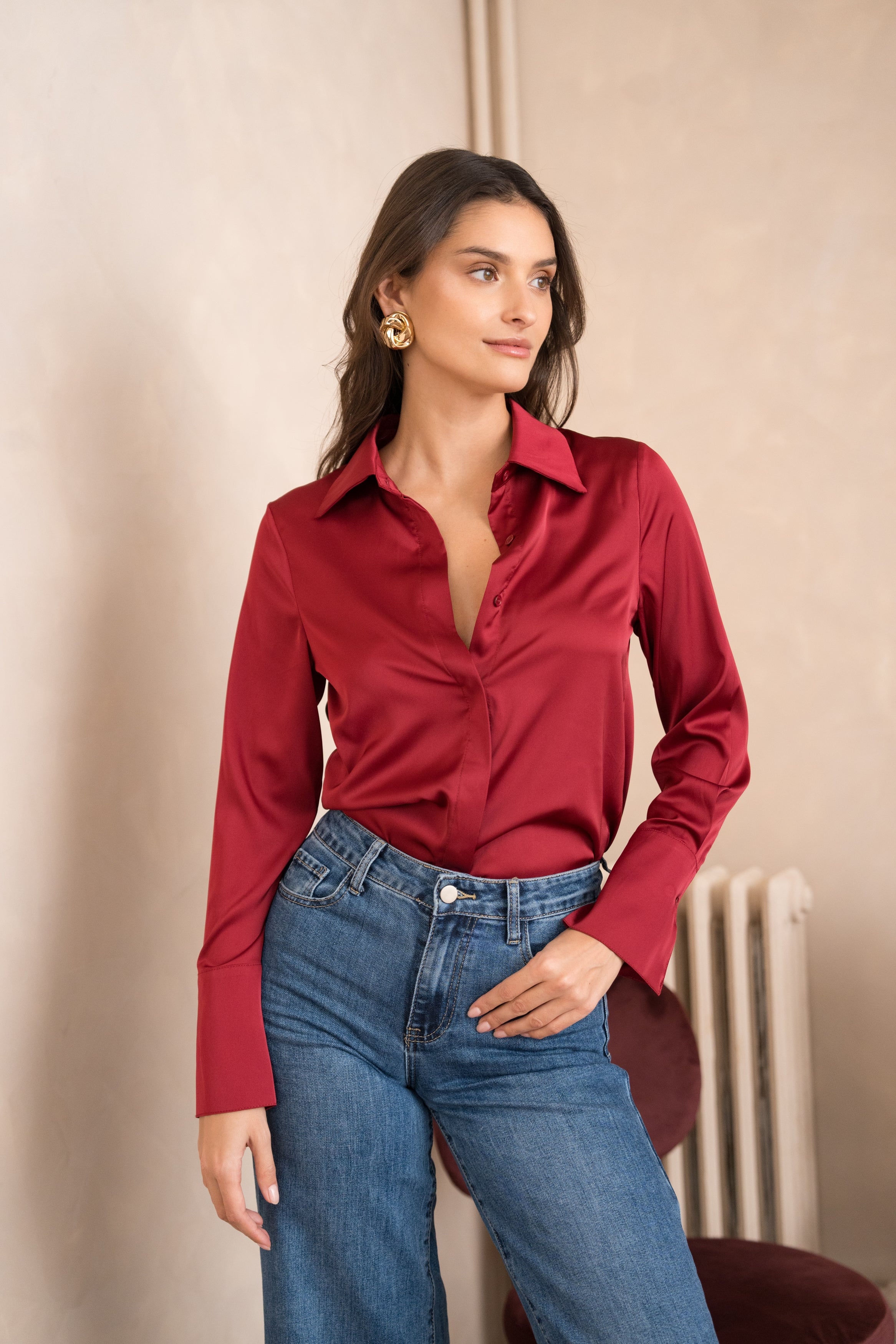 Lea satin shirt