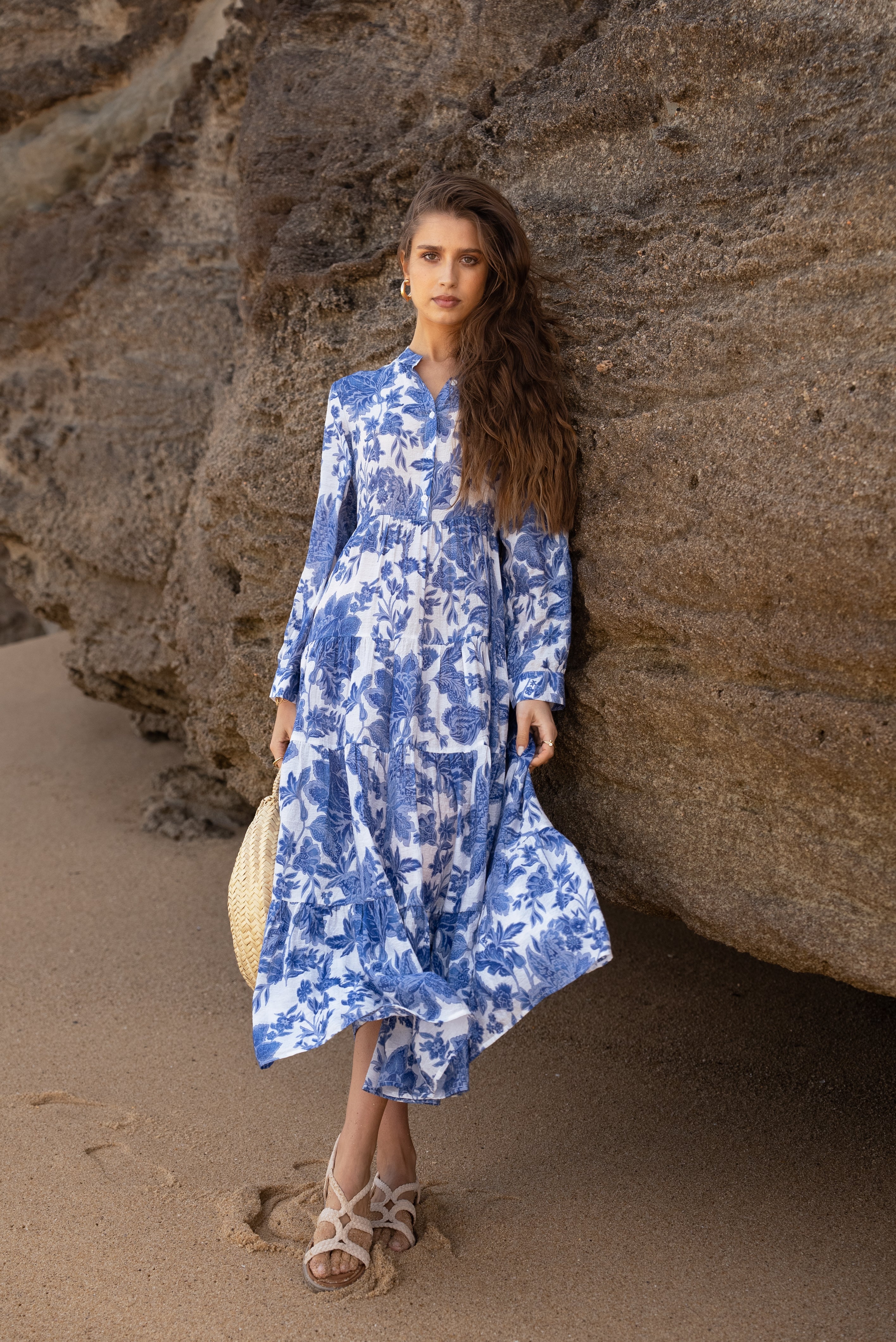 Robe longue imprimée fleurie Marbella