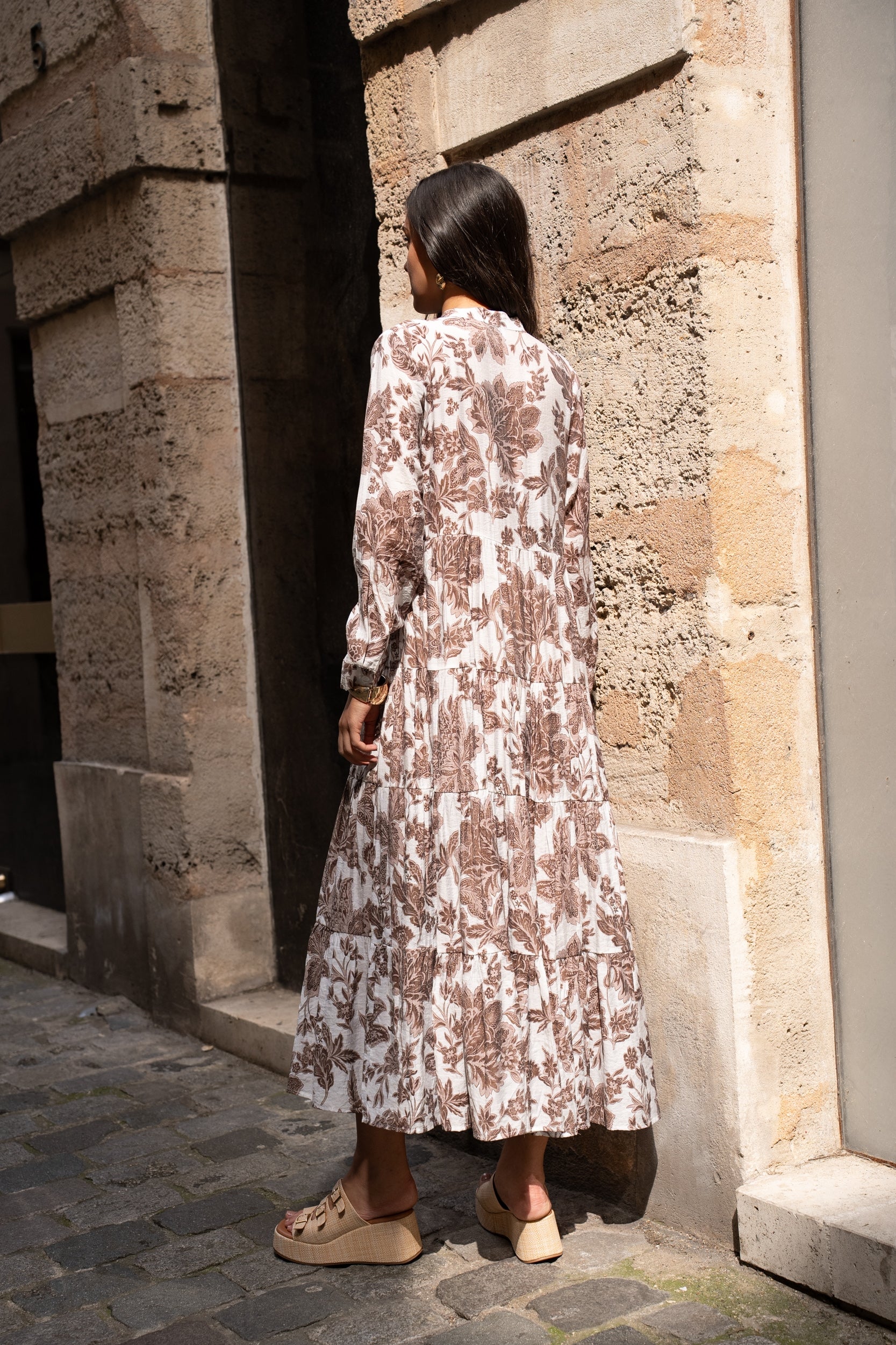 Robe longue imprimée fleurie Marbella