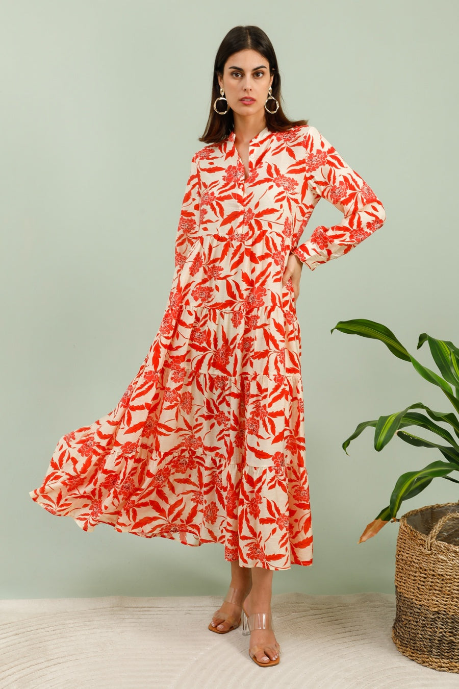 Robe longue imprimée fleurie Marbella