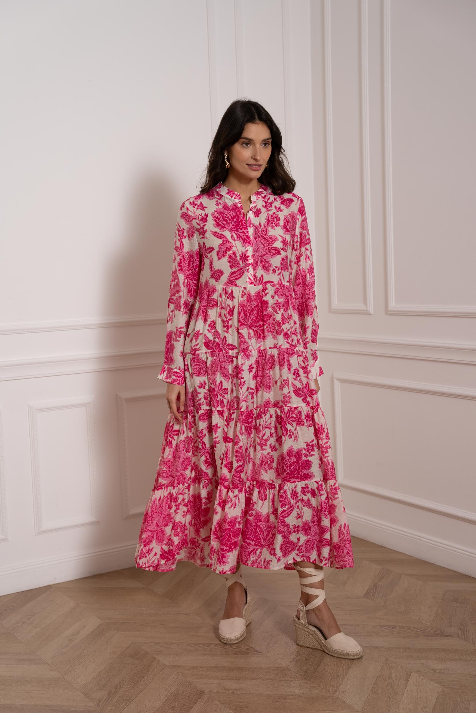 Robe longue imprimée fleurie Marbella