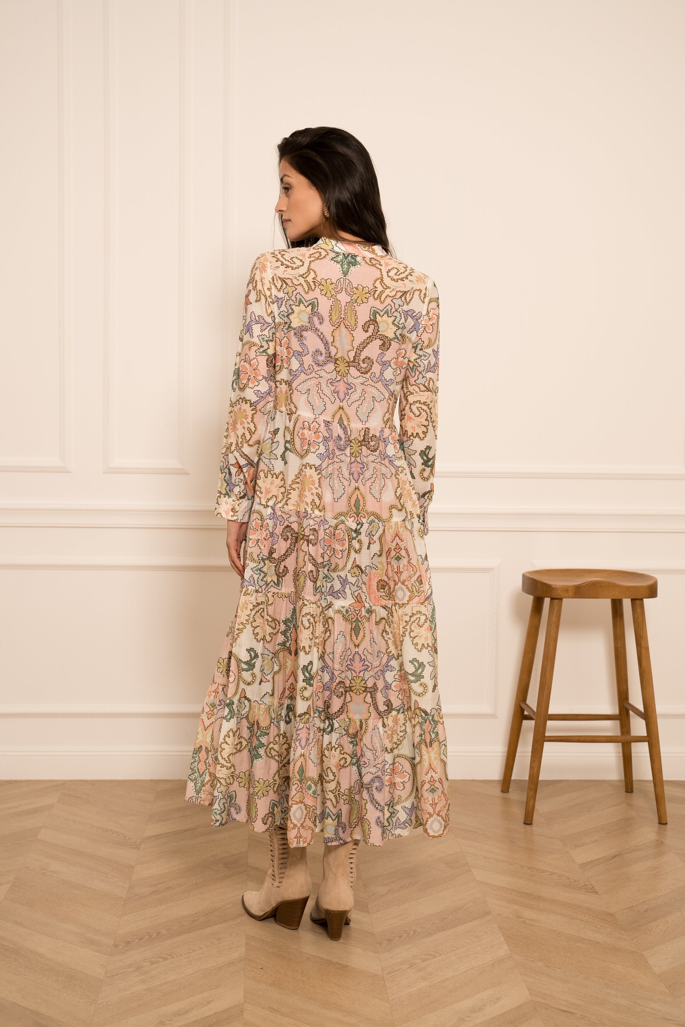 Robe longue imprimée fleurie Marbella