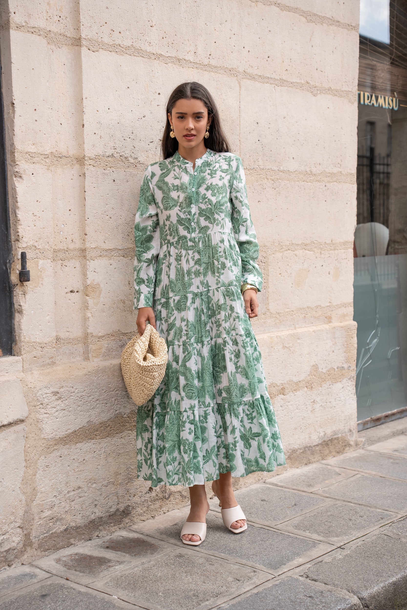 Robe longue imprimée fleurie Marbella