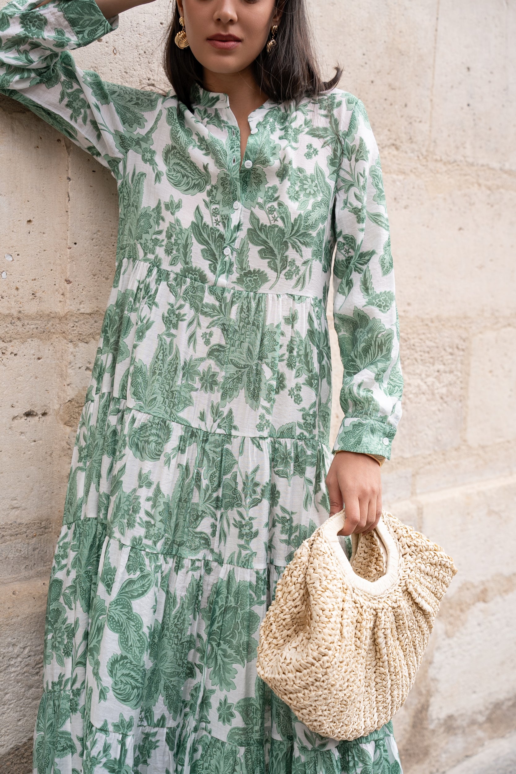 Robe longue imprimée fleurie Marbella