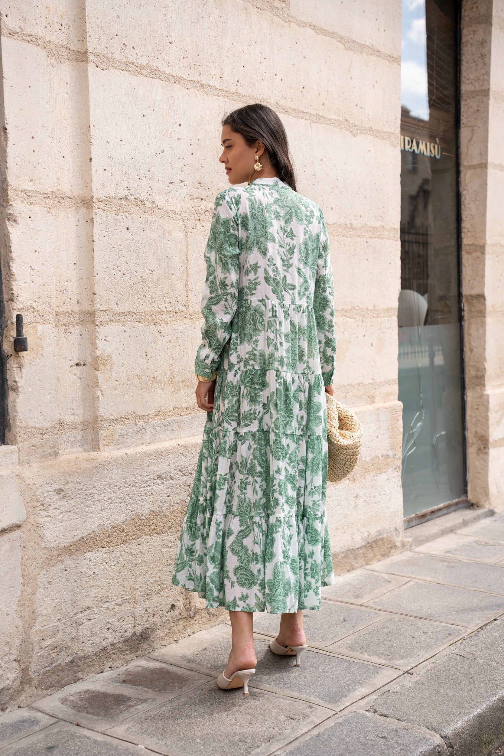 Robe longue imprimée fleurie Marbella