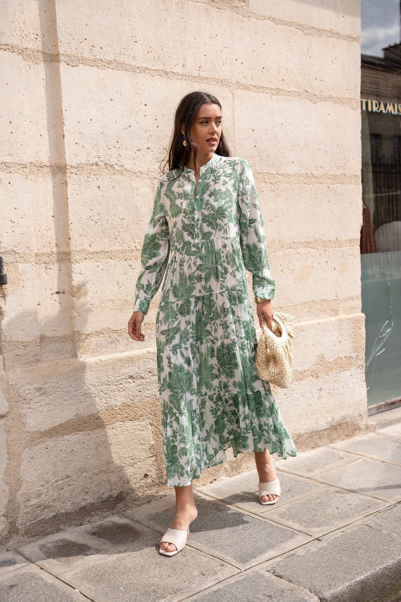 Robe longue imprimée fleurie Marbella